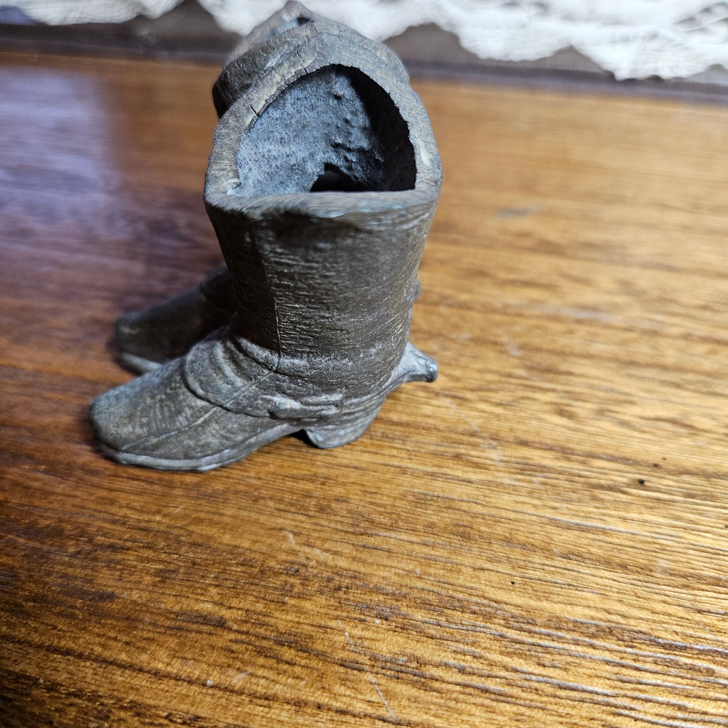 Vintage Cowboy Boot Match Holder Vase