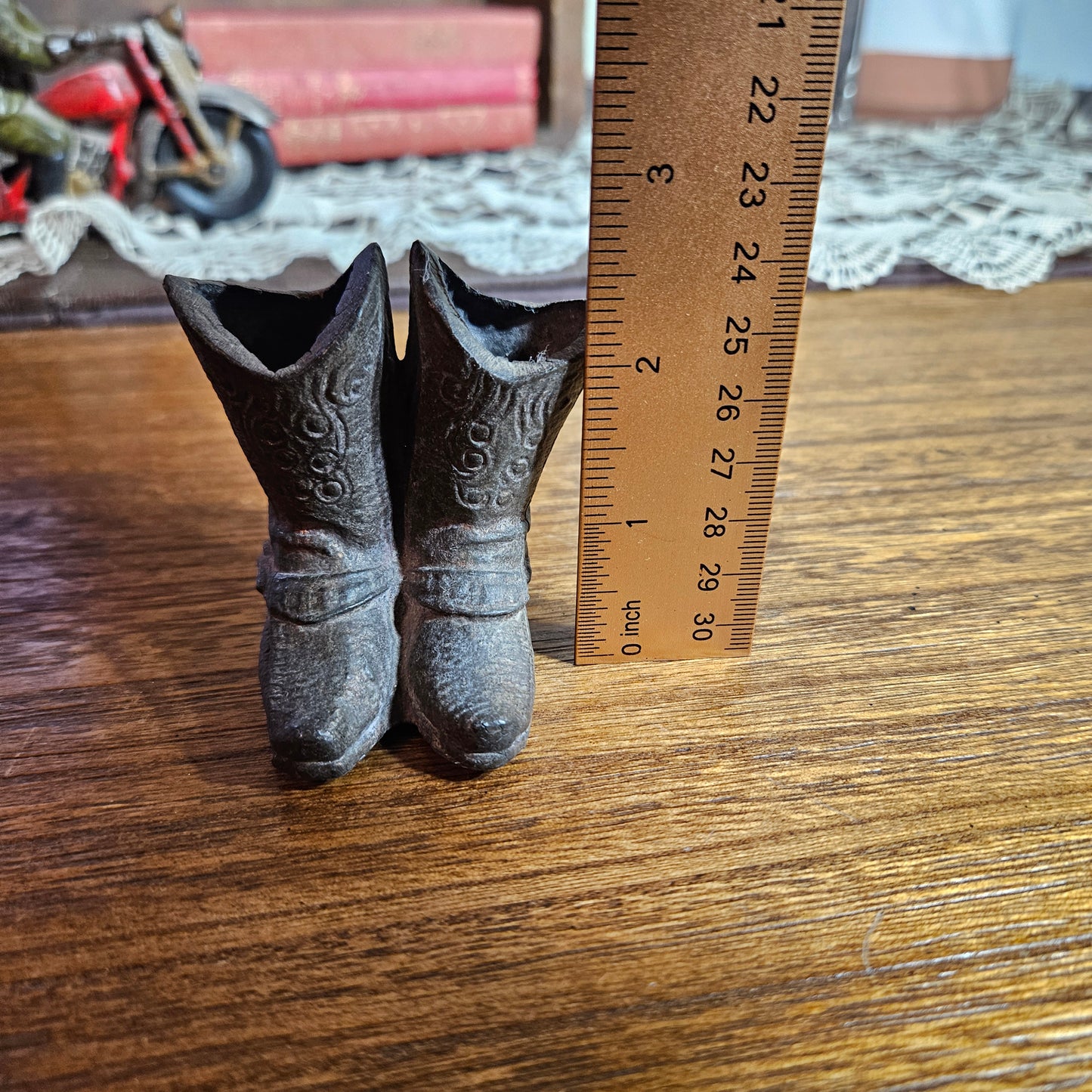 Vintage Cowboy Boot Match Holder Vase