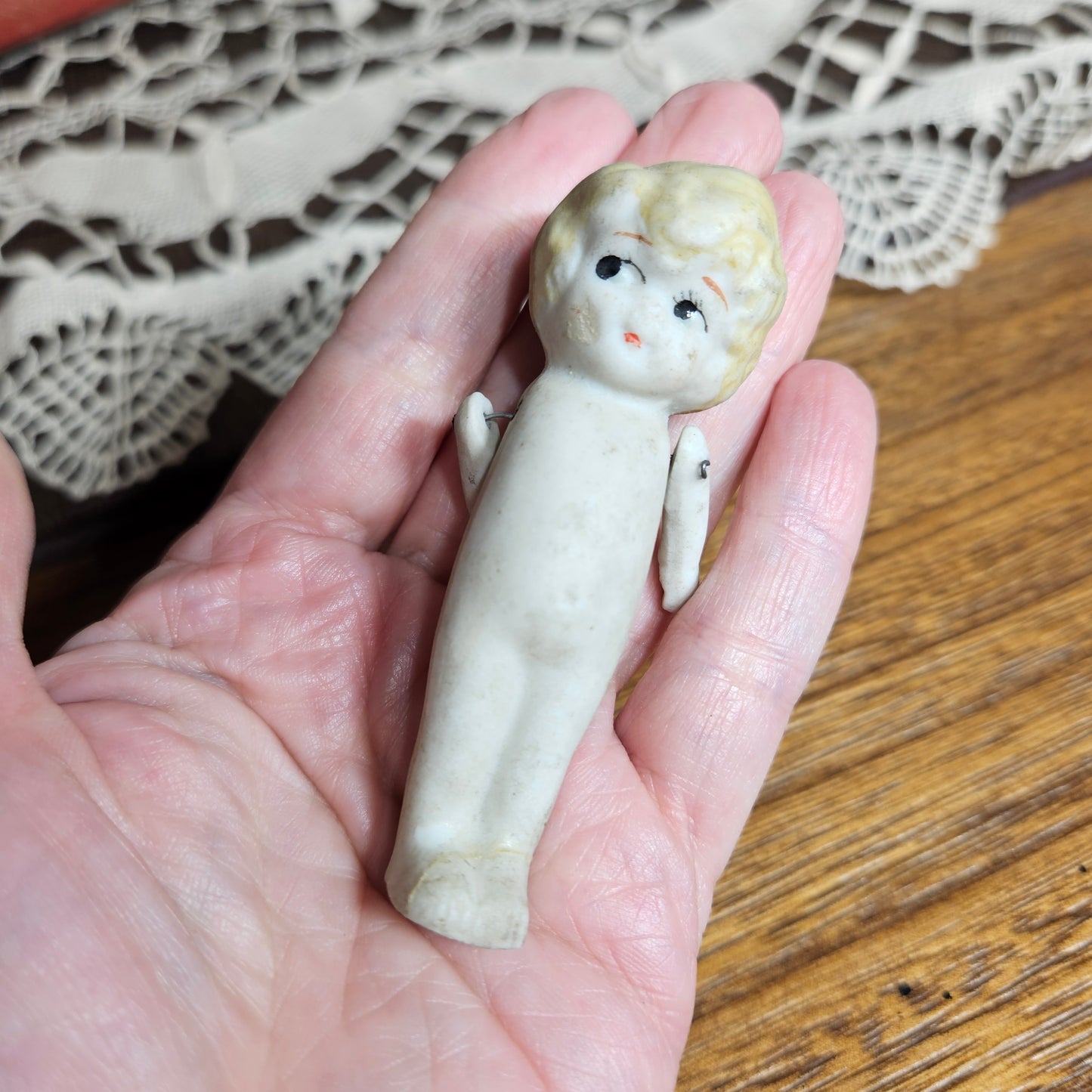 Vintage Frozen Charlotte Style Doll with Jointed Arms