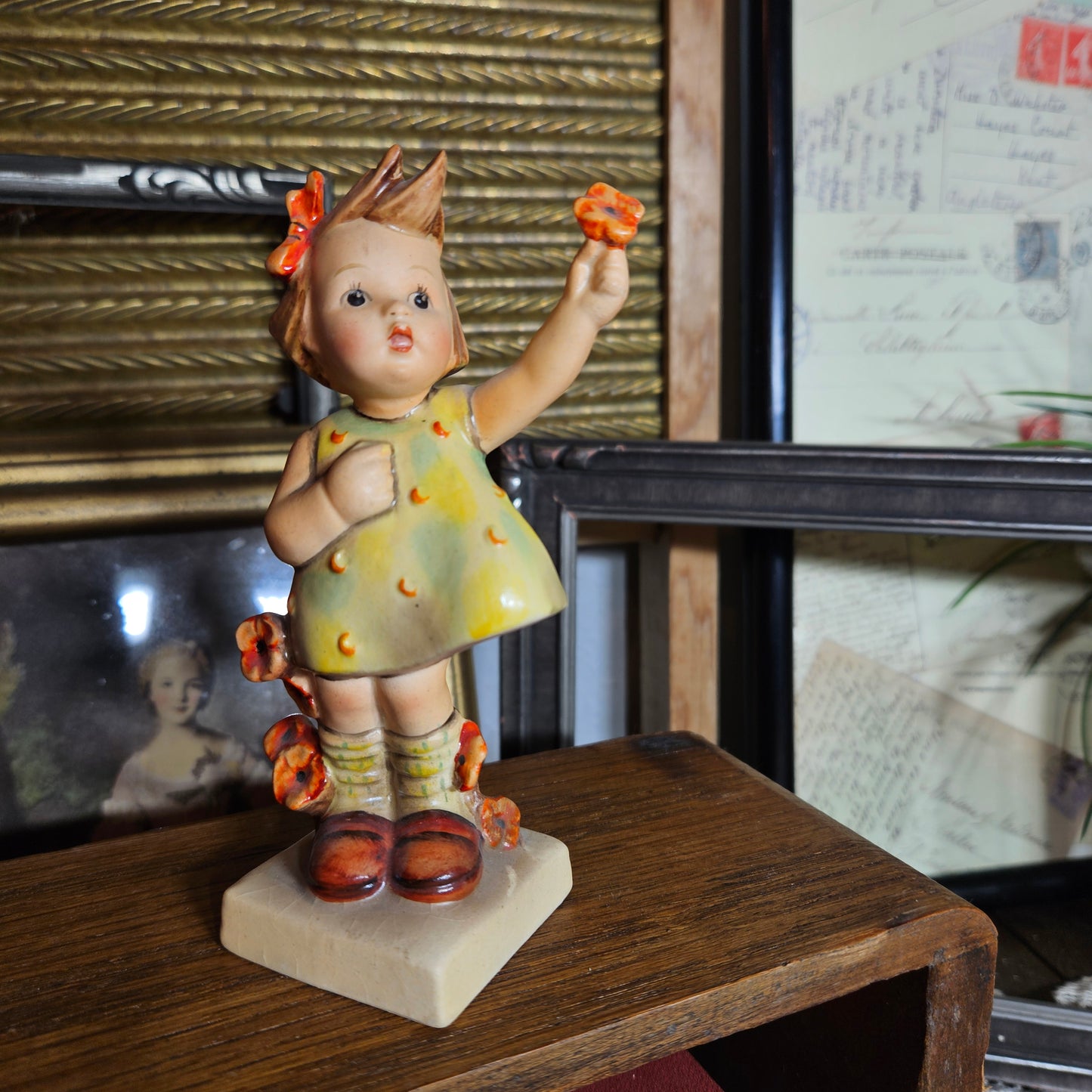 Vintage Hummel "Spring Cheer" Figurine TMK1 Incised Crown