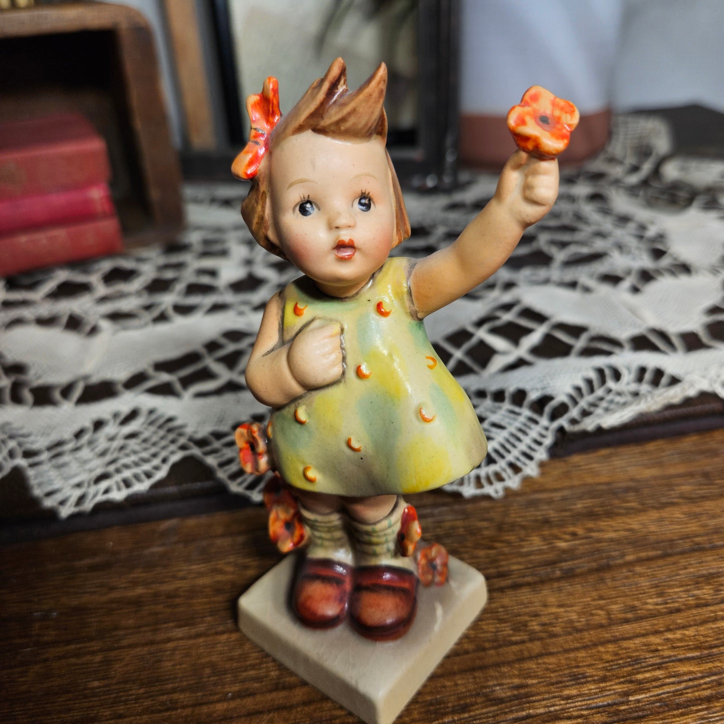 Vintage Hummel "Spring Cheer" Figurine TMK1 Incised Crown