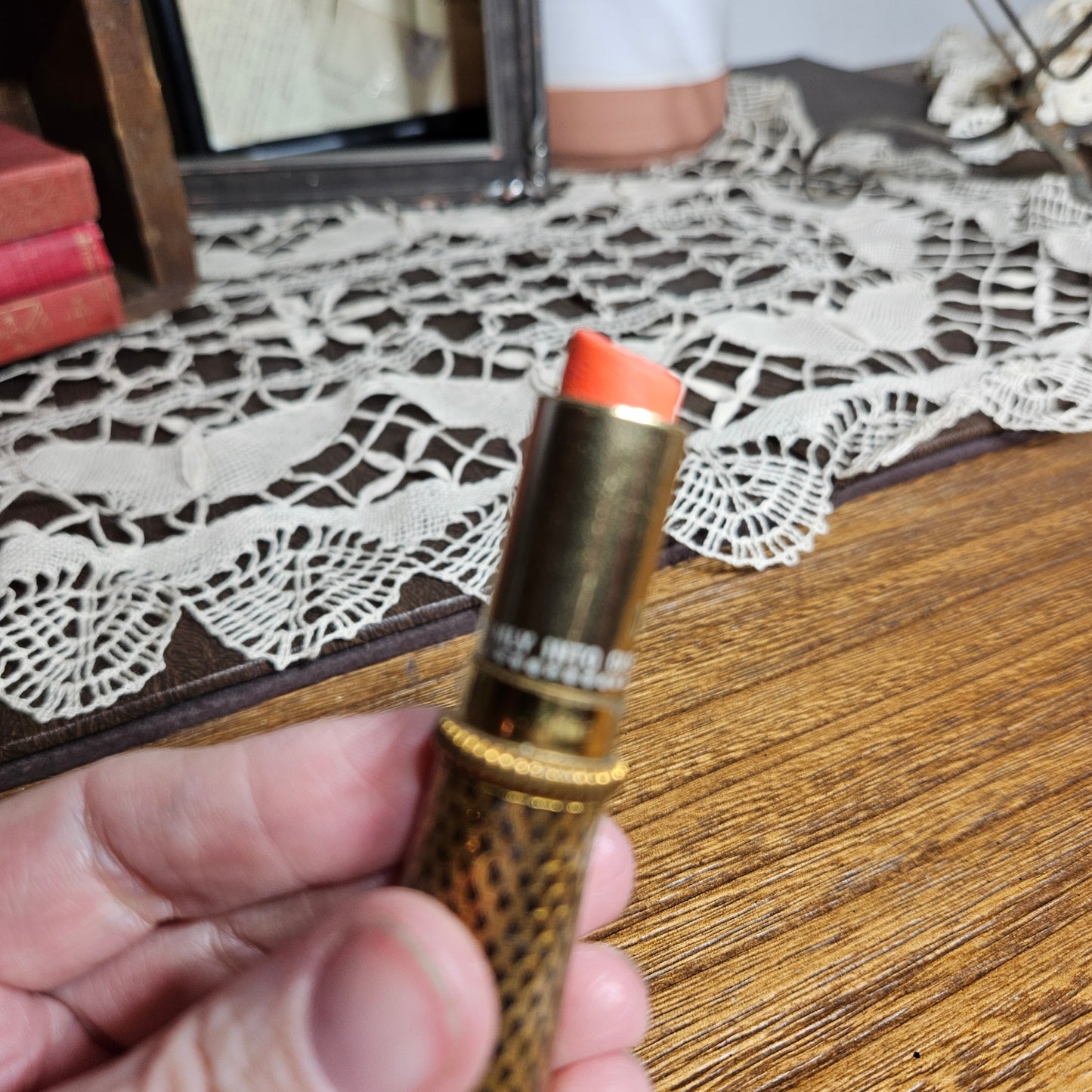 Vintage Revlon Gold Tone Lipstick Case