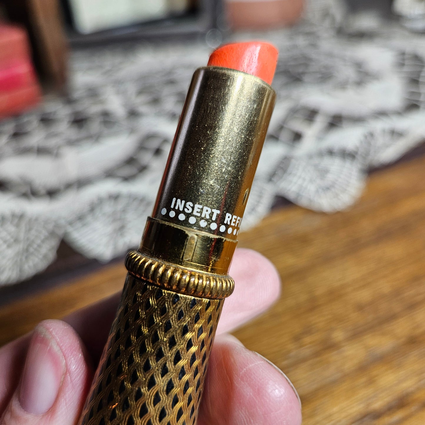 Vintage Revlon Gold Tone Lipstick Case