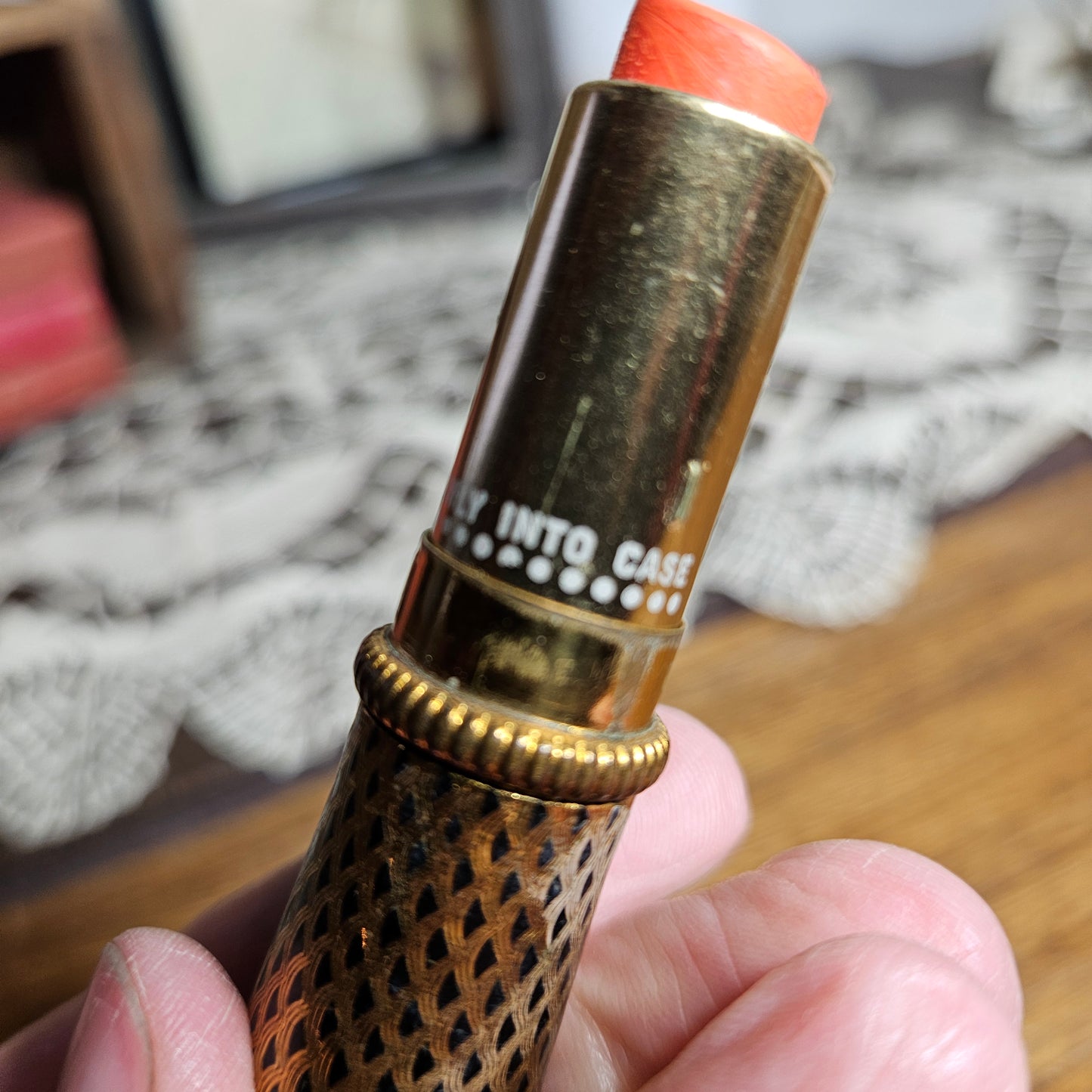 Vintage Revlon Gold Tone Lipstick Case