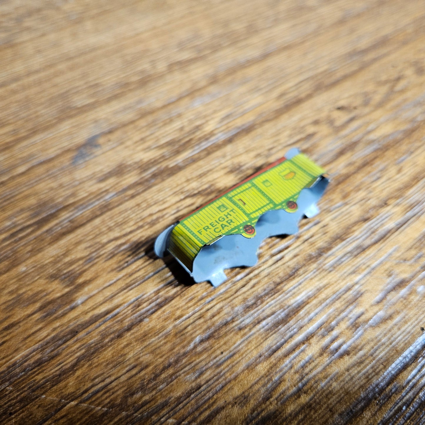 Vintage Miniature Tin Litho Freight Car Toy