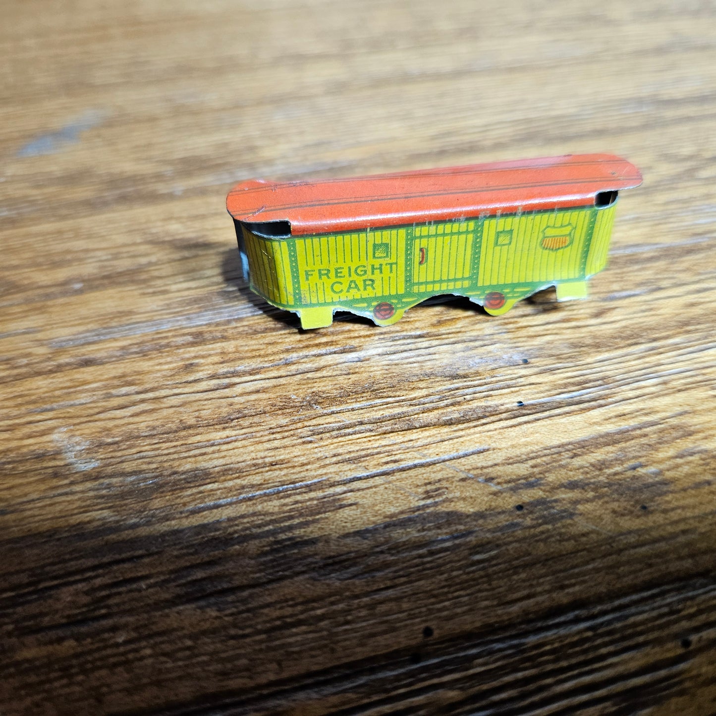 Vintage Miniature Tin Litho Freight Car Toy