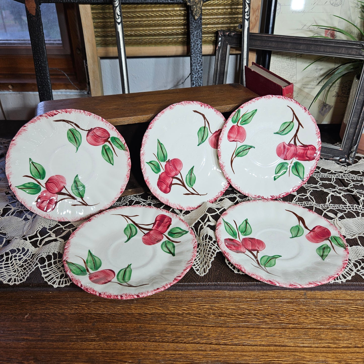 Blue Ridge Apple Saucers Set of 5