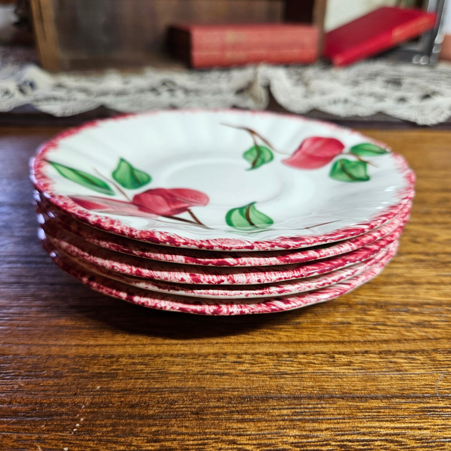 Blue Ridge Apple Saucers Set of 5