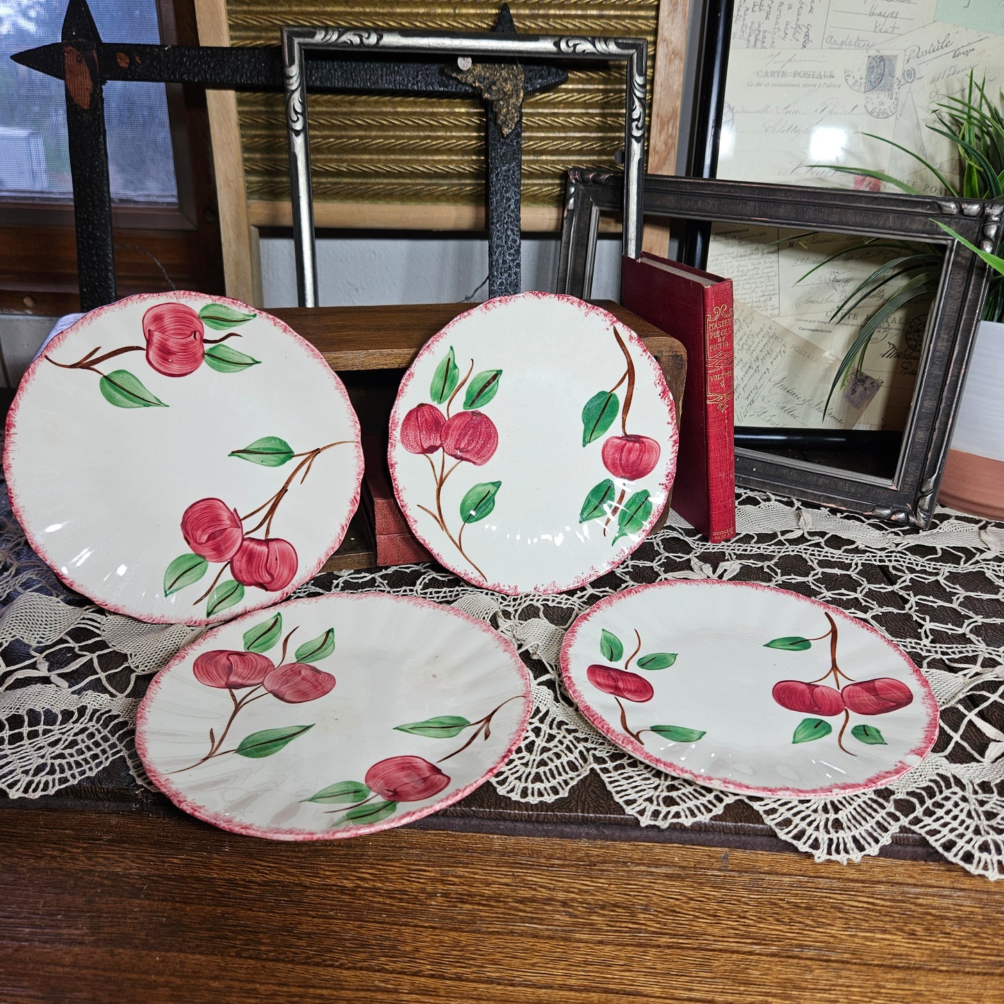 Blue Ridge Apple Dessert Plates Set of 4