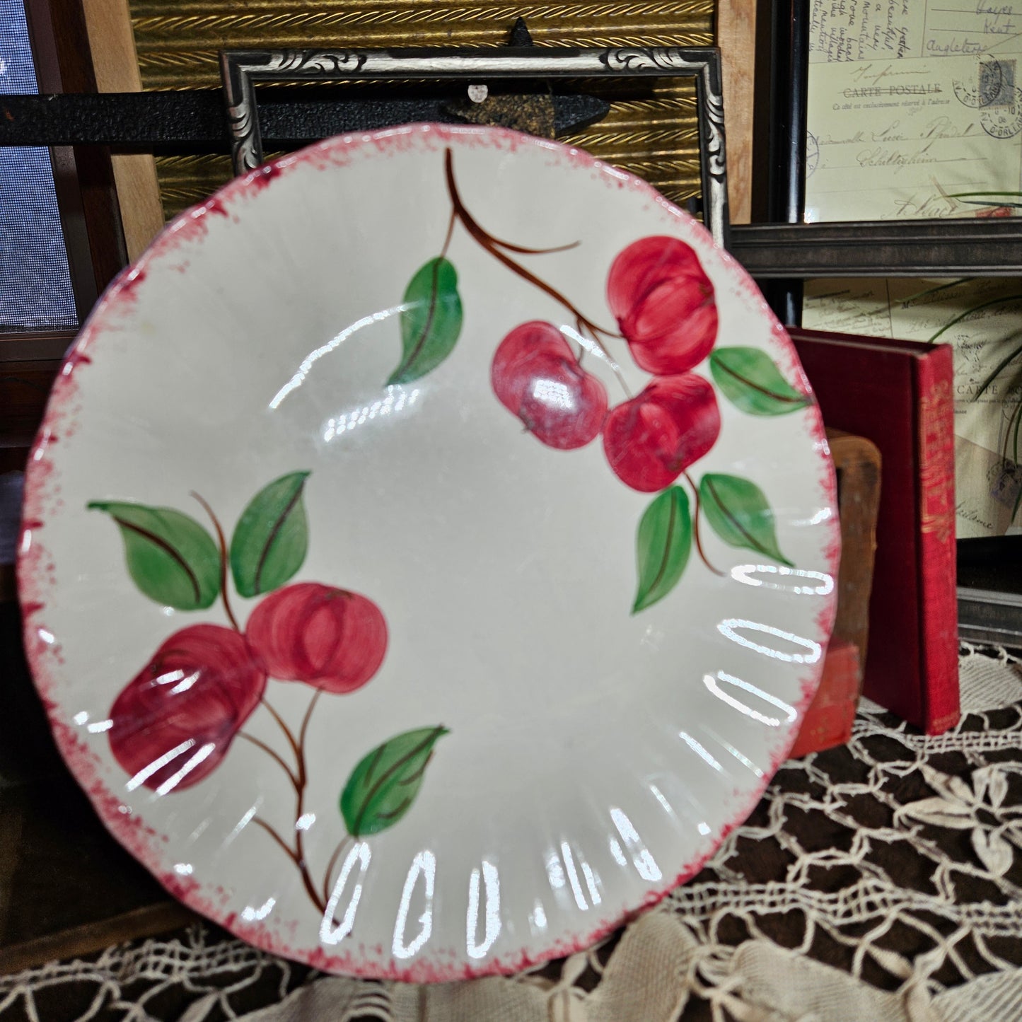 Blue Ridge Apple Dinner Plates Set of 6
