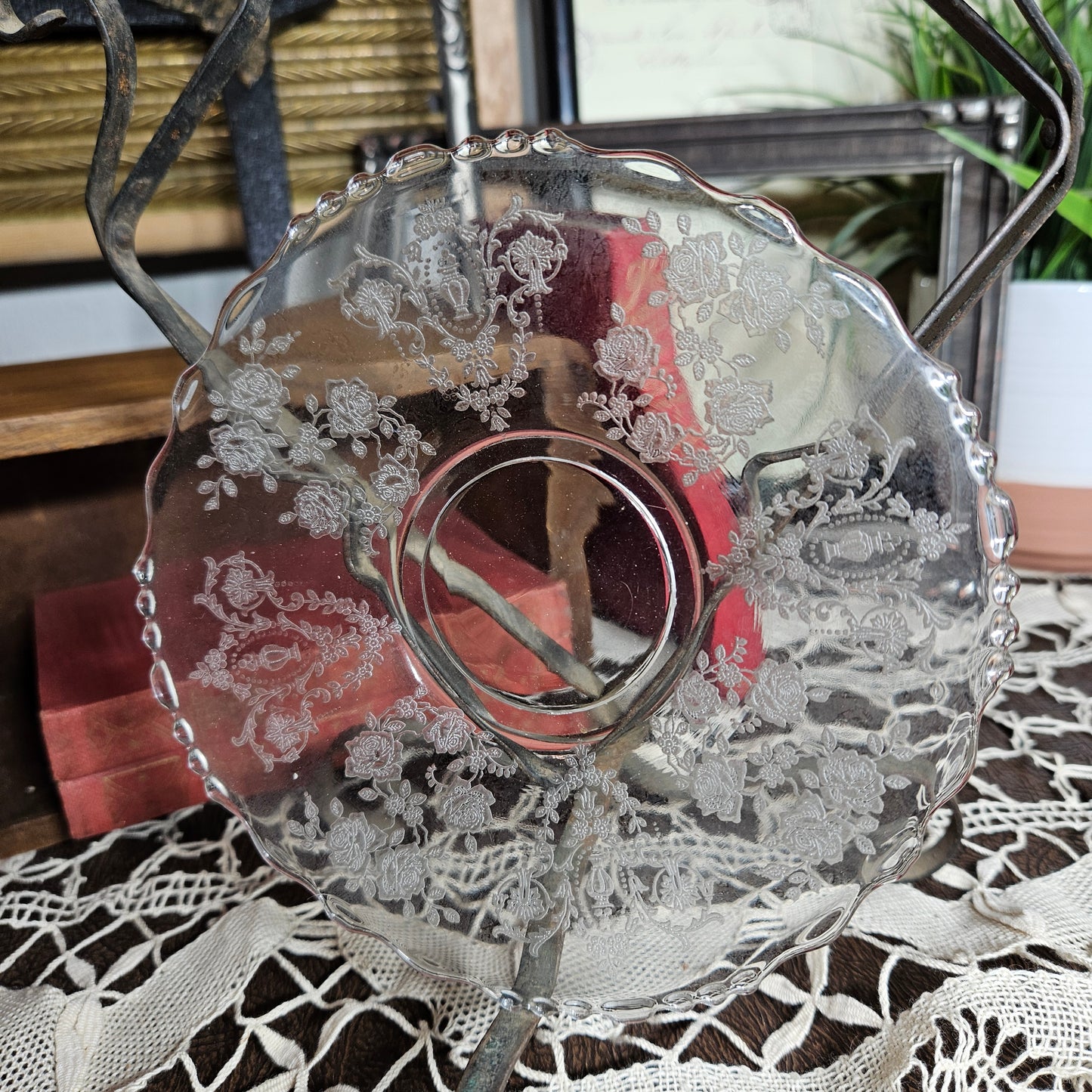 Tiffin Glass "Cherokee Rose"  Saucer