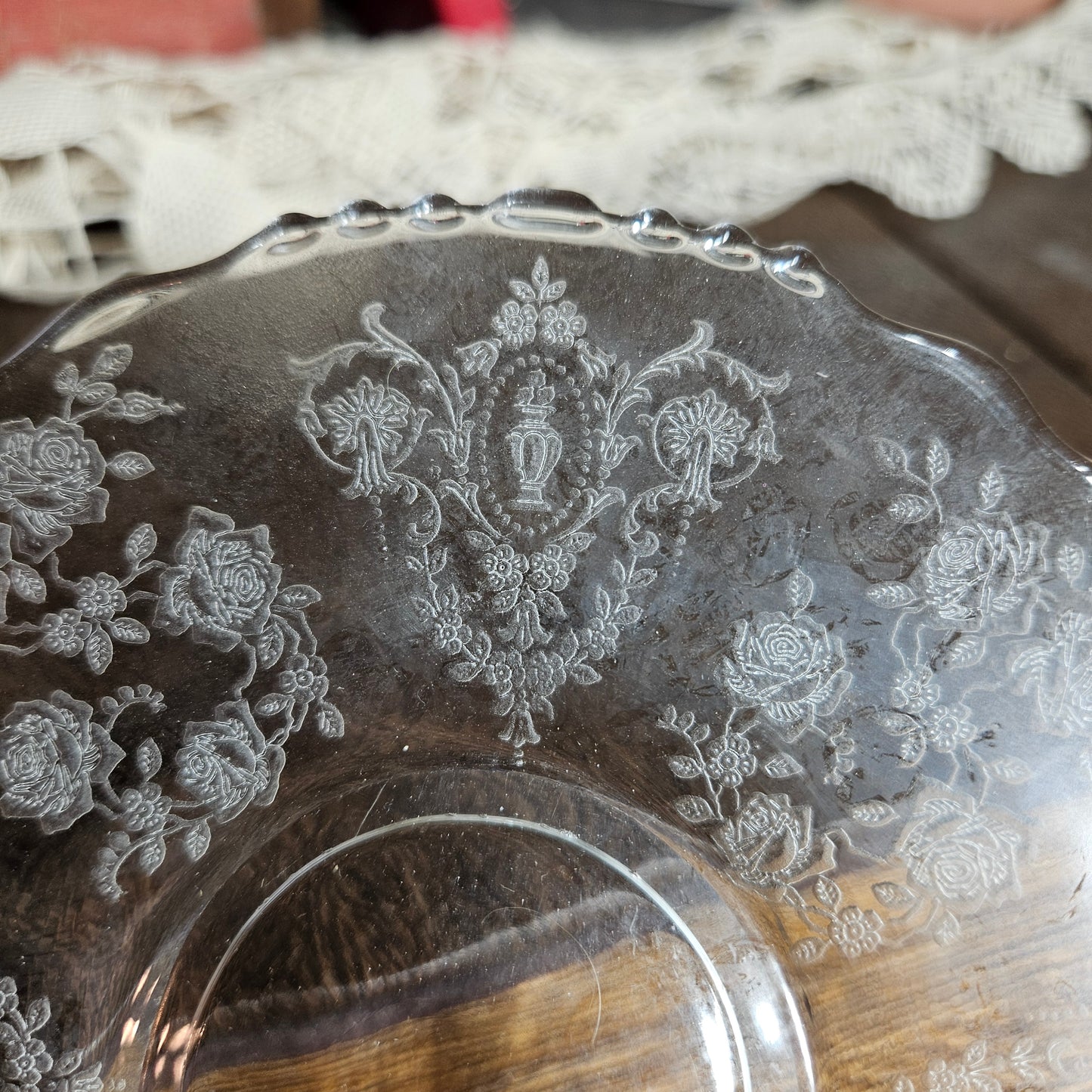 Tiffin Glass "Cherokee Rose"  Saucer