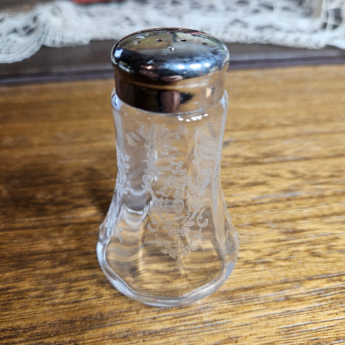Tiffin Glass "Cherokee Rose" Salt and Pepper Shakers Pair