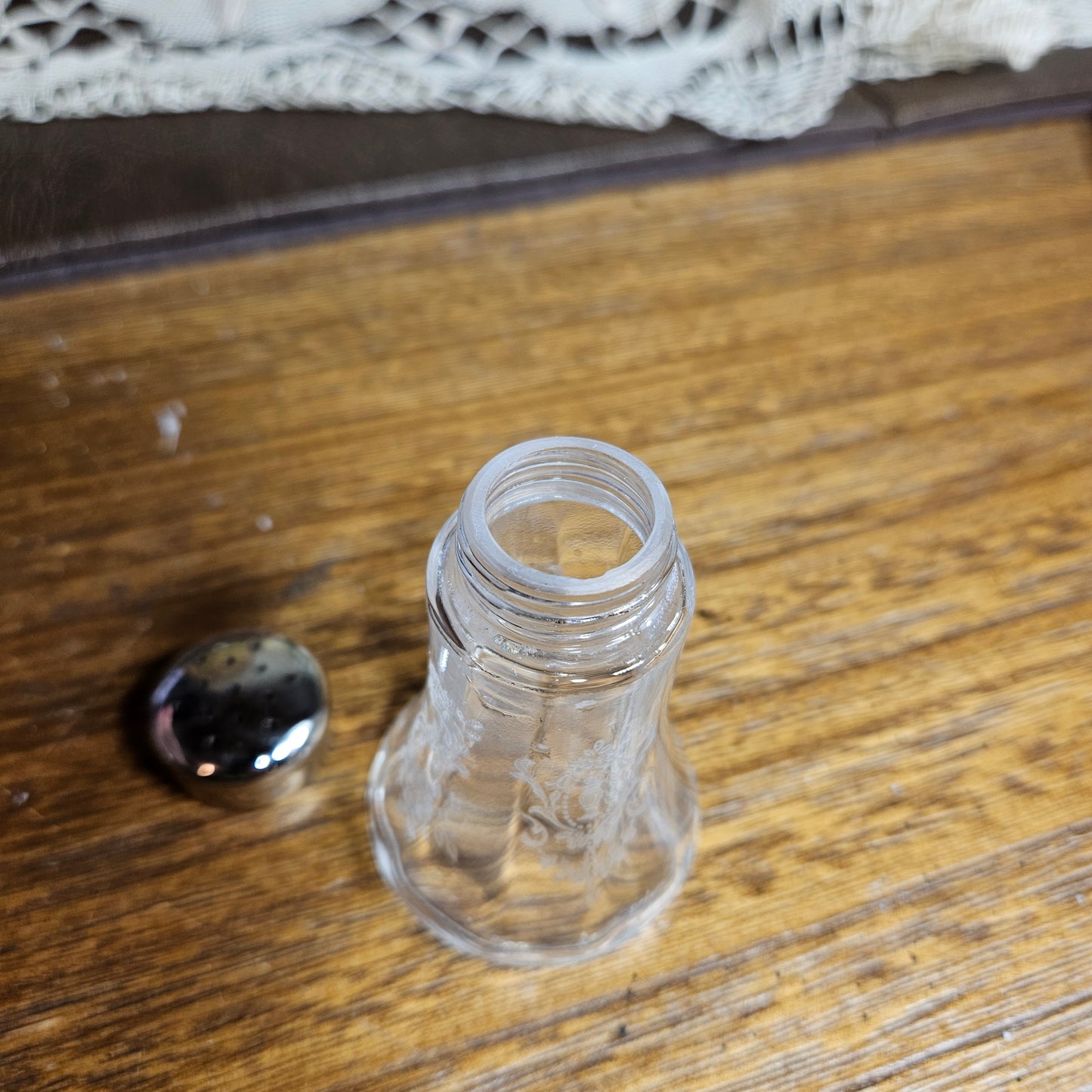 Tiffin Glass "Cherokee Rose" Salt and Pepper Shakers Pair