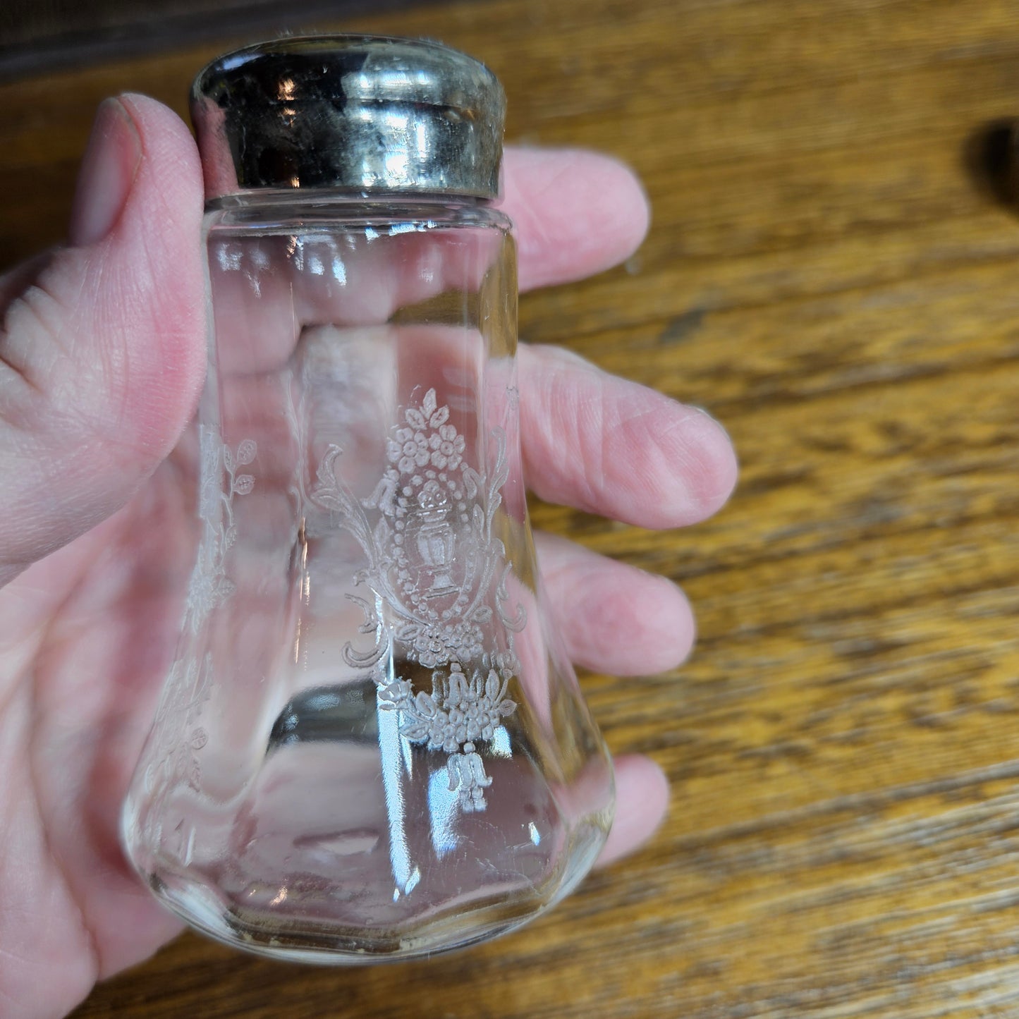 Tiffin Glass "Cherokee Rose" Salt and Pepper Shakers Pair