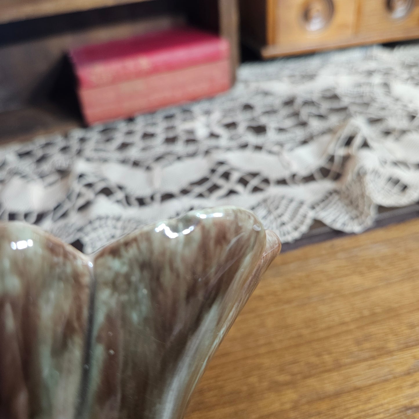 Mid Century Drip Glaze Art Pottery Vase