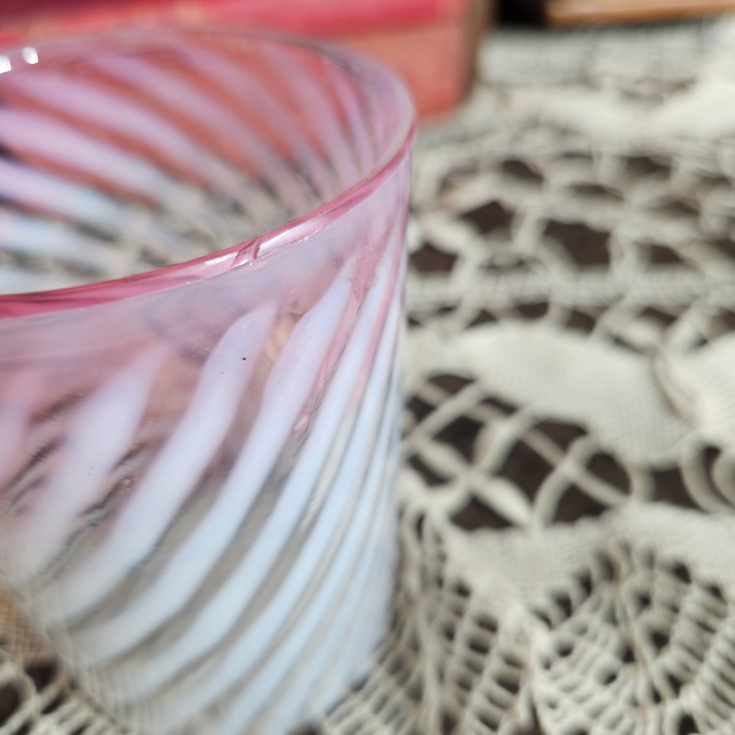 Pink Swirl Art Glass Tumbler