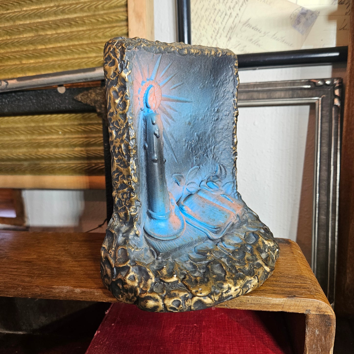Creative Art Studio Chalkware Religious Bookend