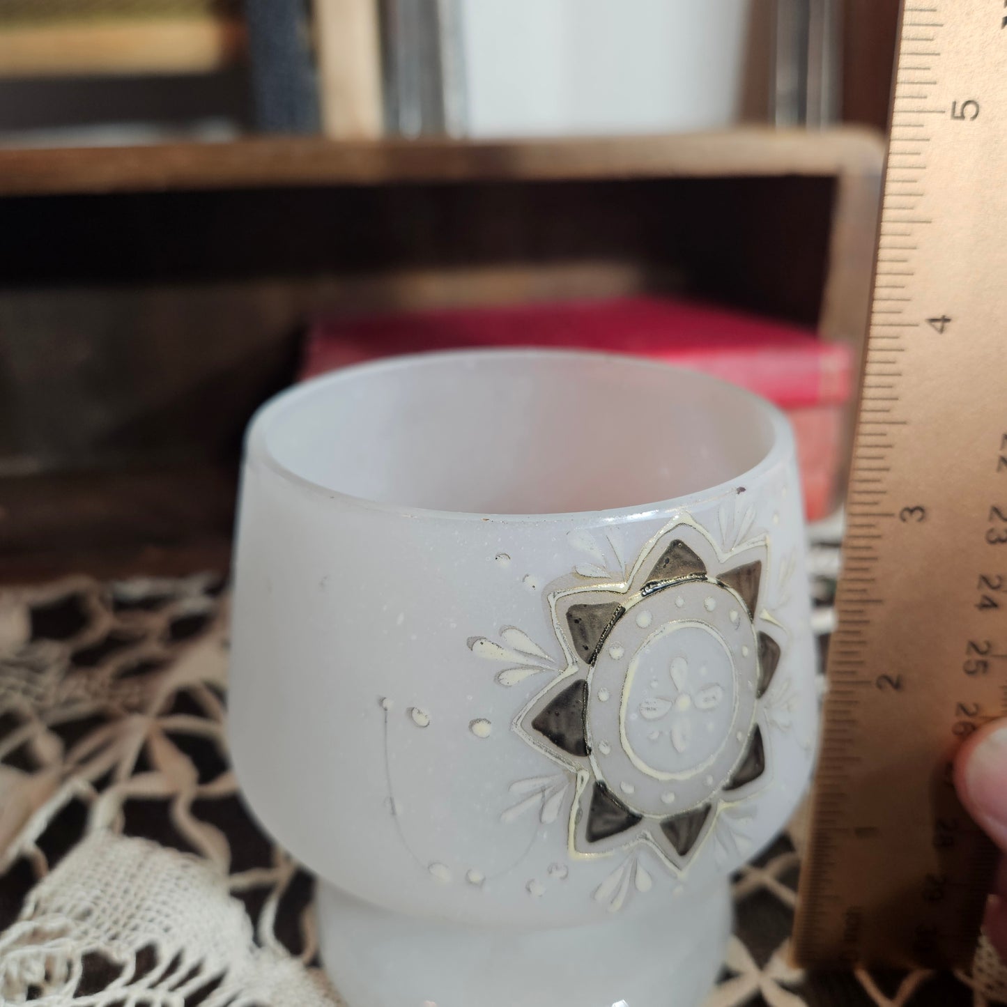 Frosted White Pedestal Votive Holder