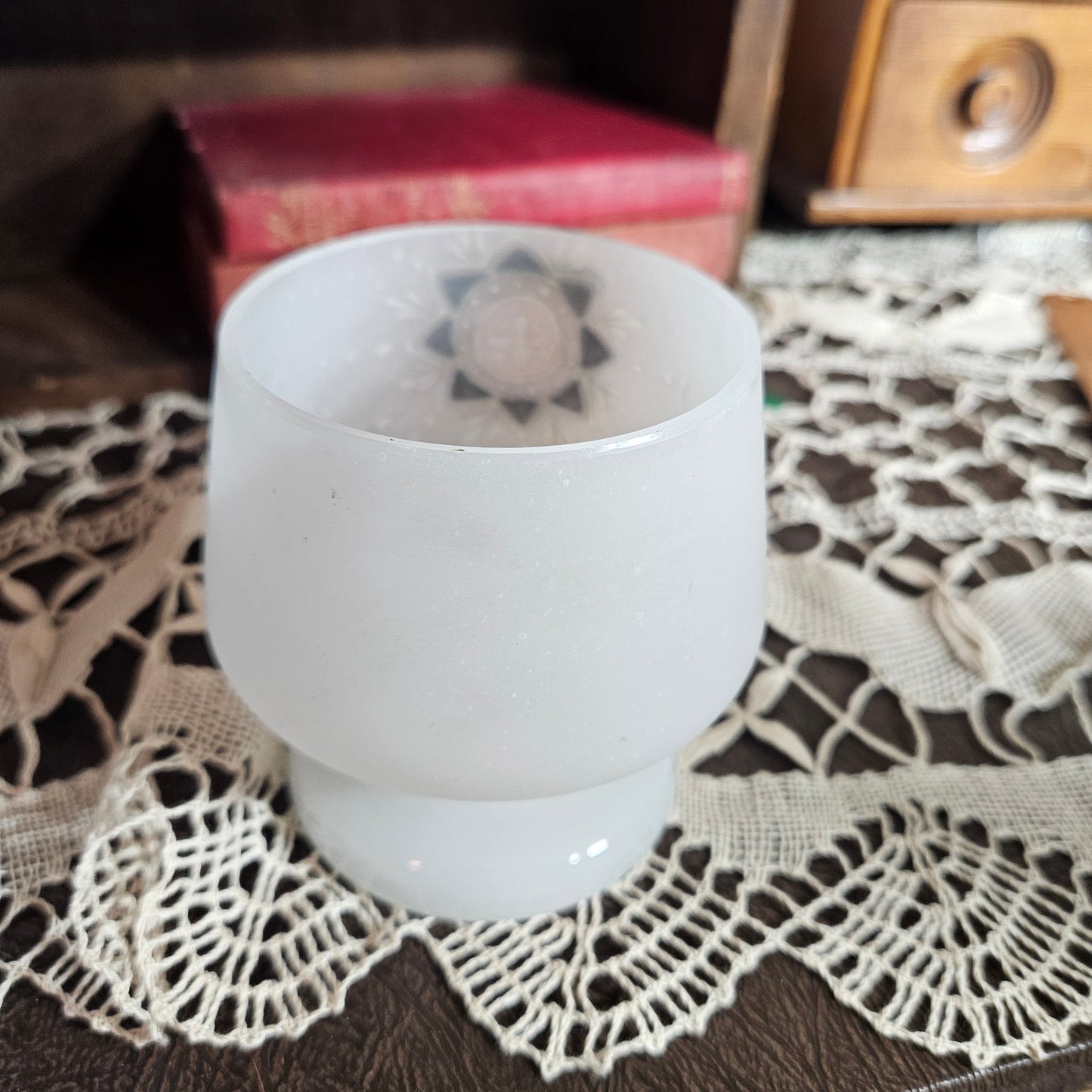 Frosted White Pedestal Votive Holder