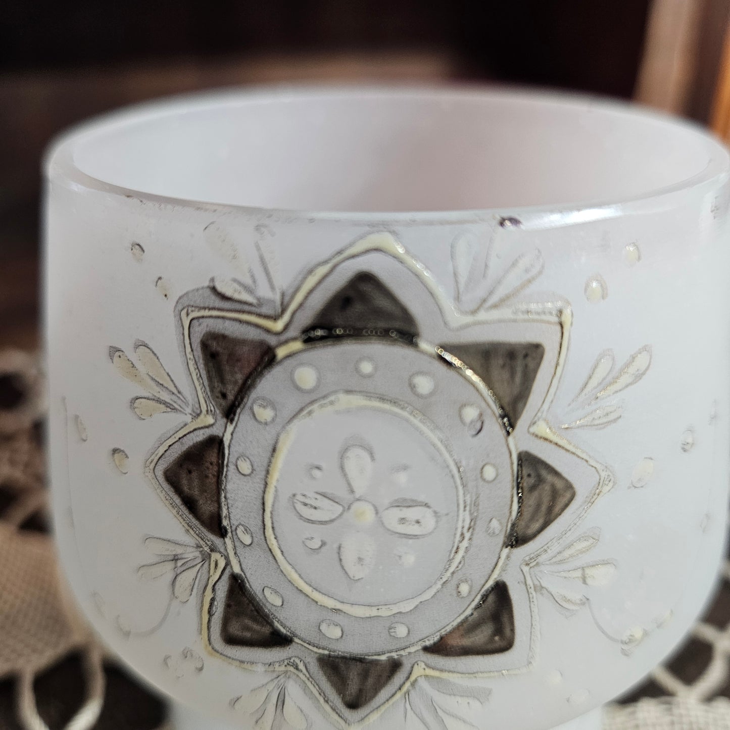 Frosted White Pedestal Votive Holder