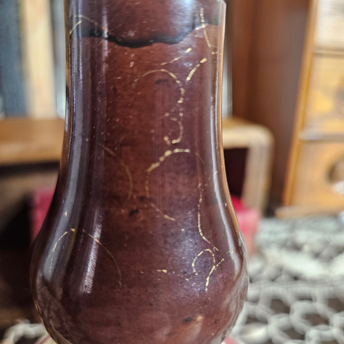 Hand Painted Satin Glass Decorative Bottle