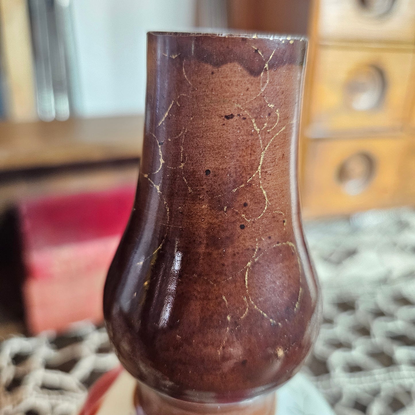 Hand Painted Satin Glass Decorative Bottle