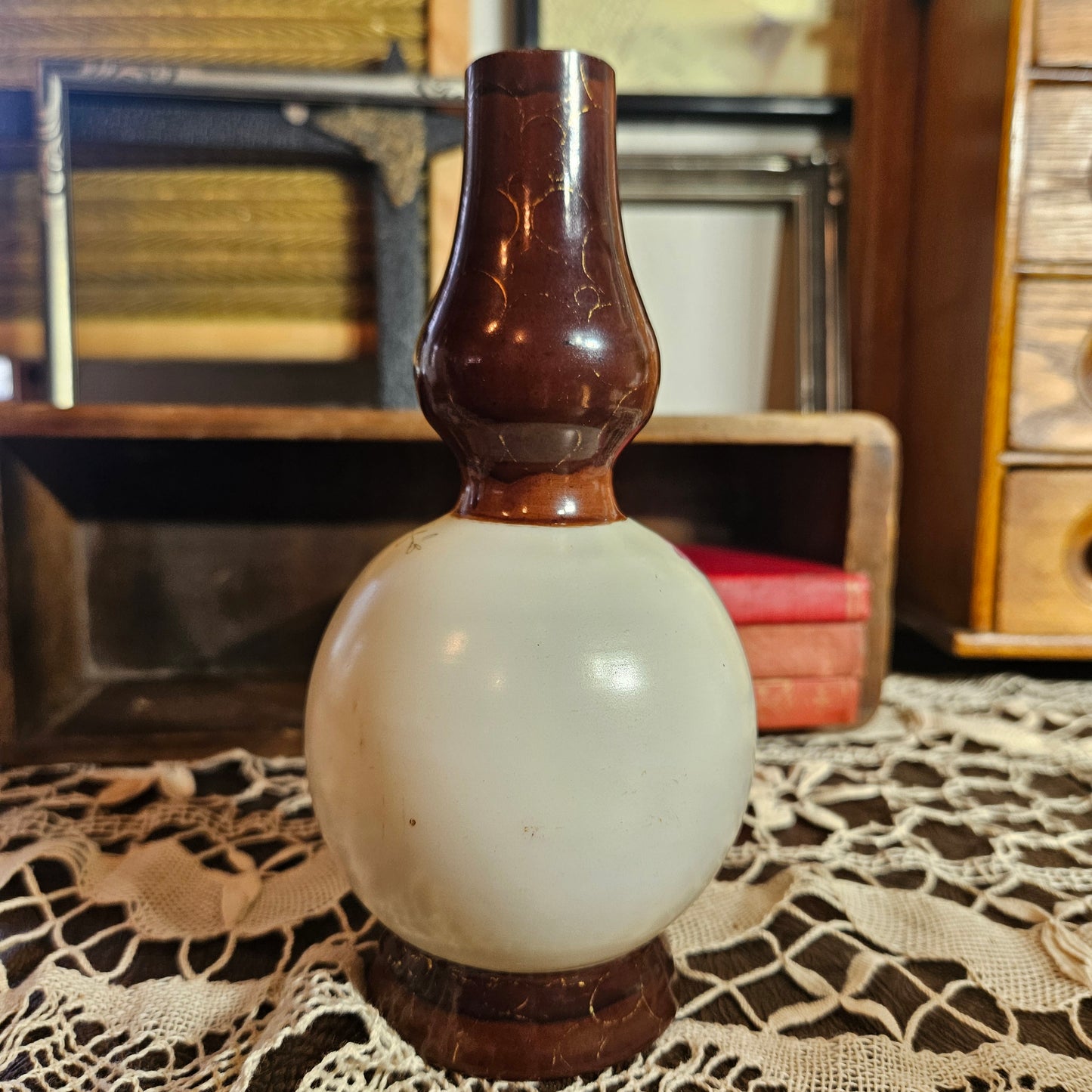 Hand Painted Satin Glass Decorative Bottle
