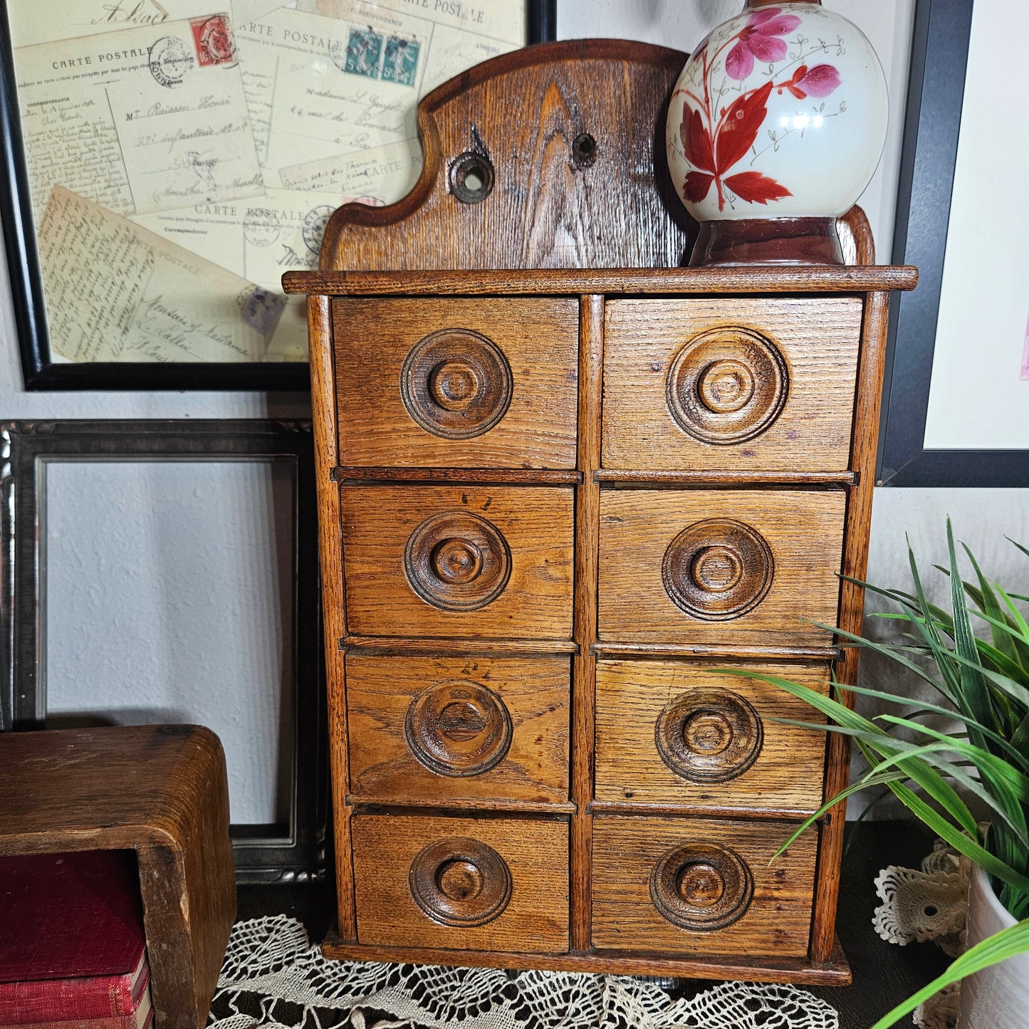 Vintage Apothecary Style Wooden Drawer Cabinet