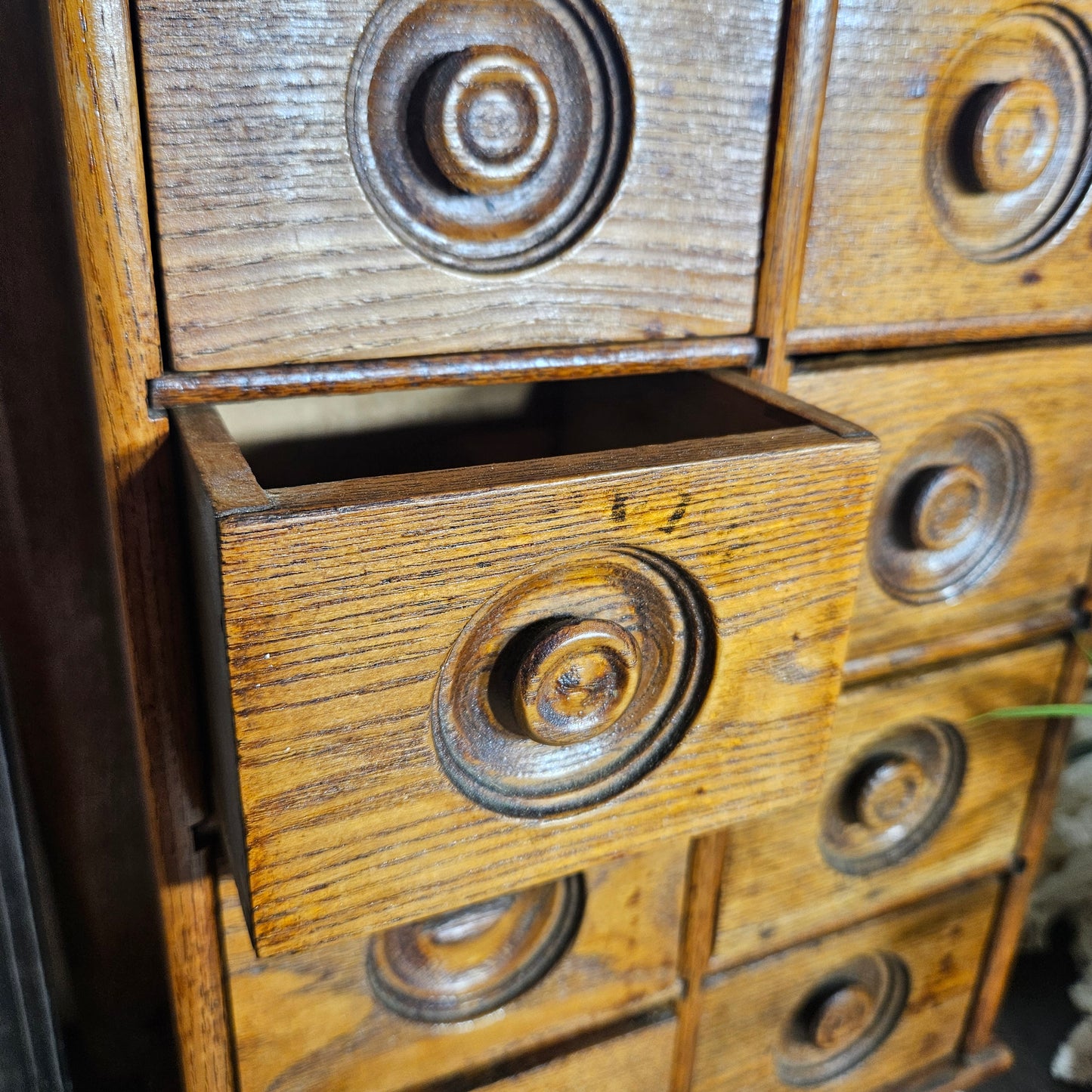 Vintage Apothecary Style Wooden Drawer Cabinet