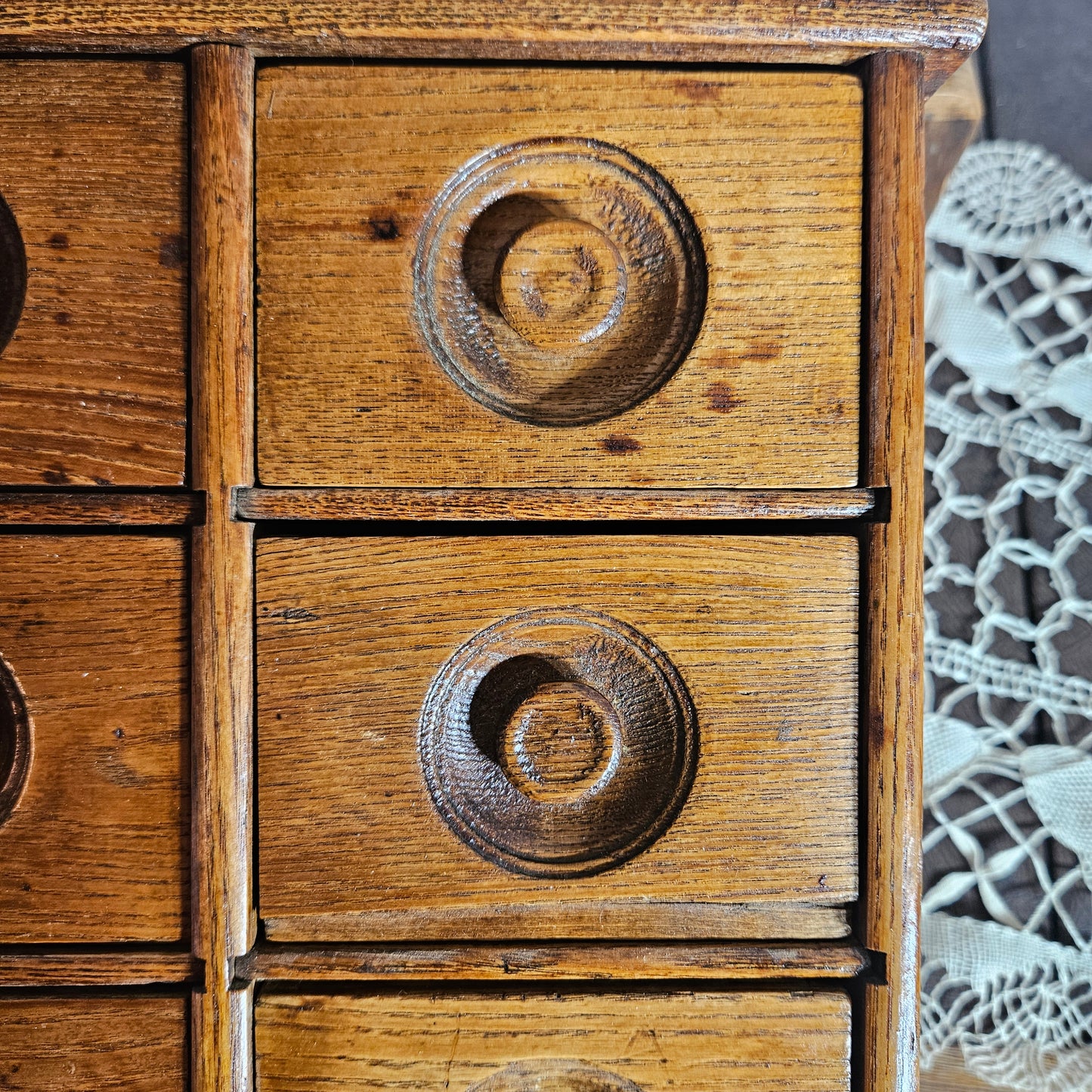Vintage Apothecary Style Wooden Drawer Cabinet