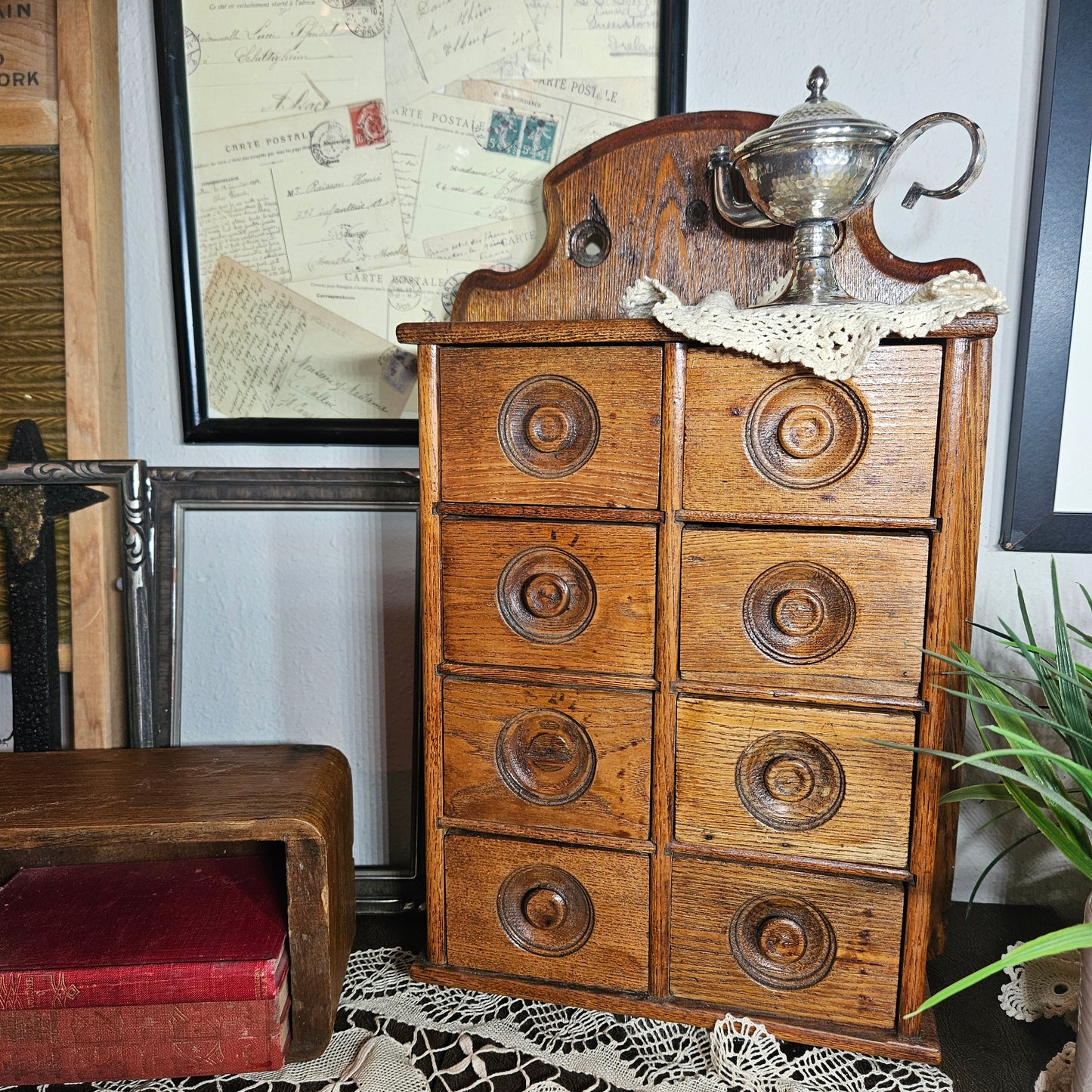 Vintage Apothecary Style Wooden Drawer Cabinet