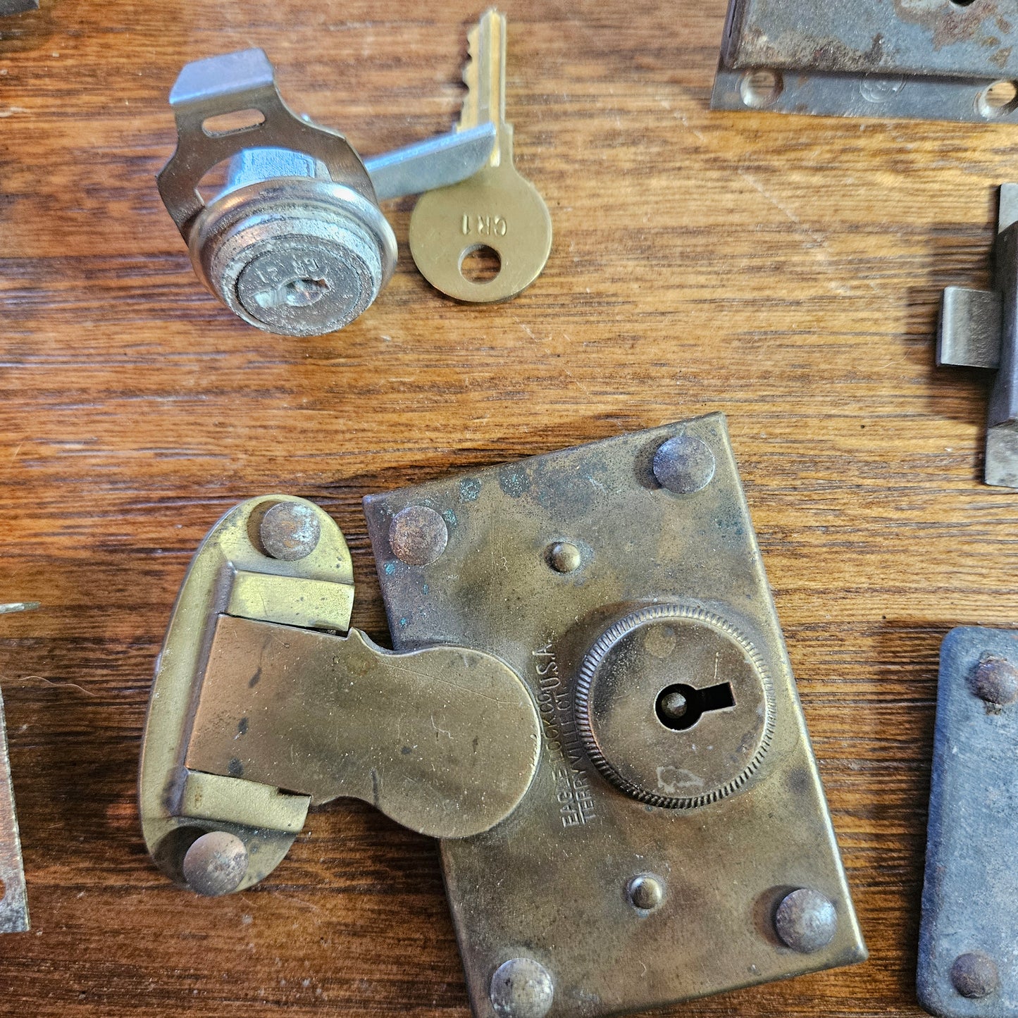 Vintage Cabinet Lock and Key Hardware Lot