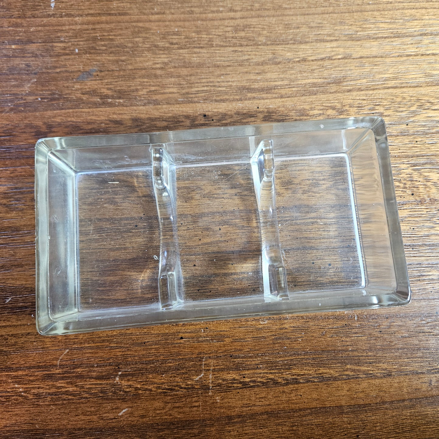 Vintage Clear Glass Divided Relish Tray