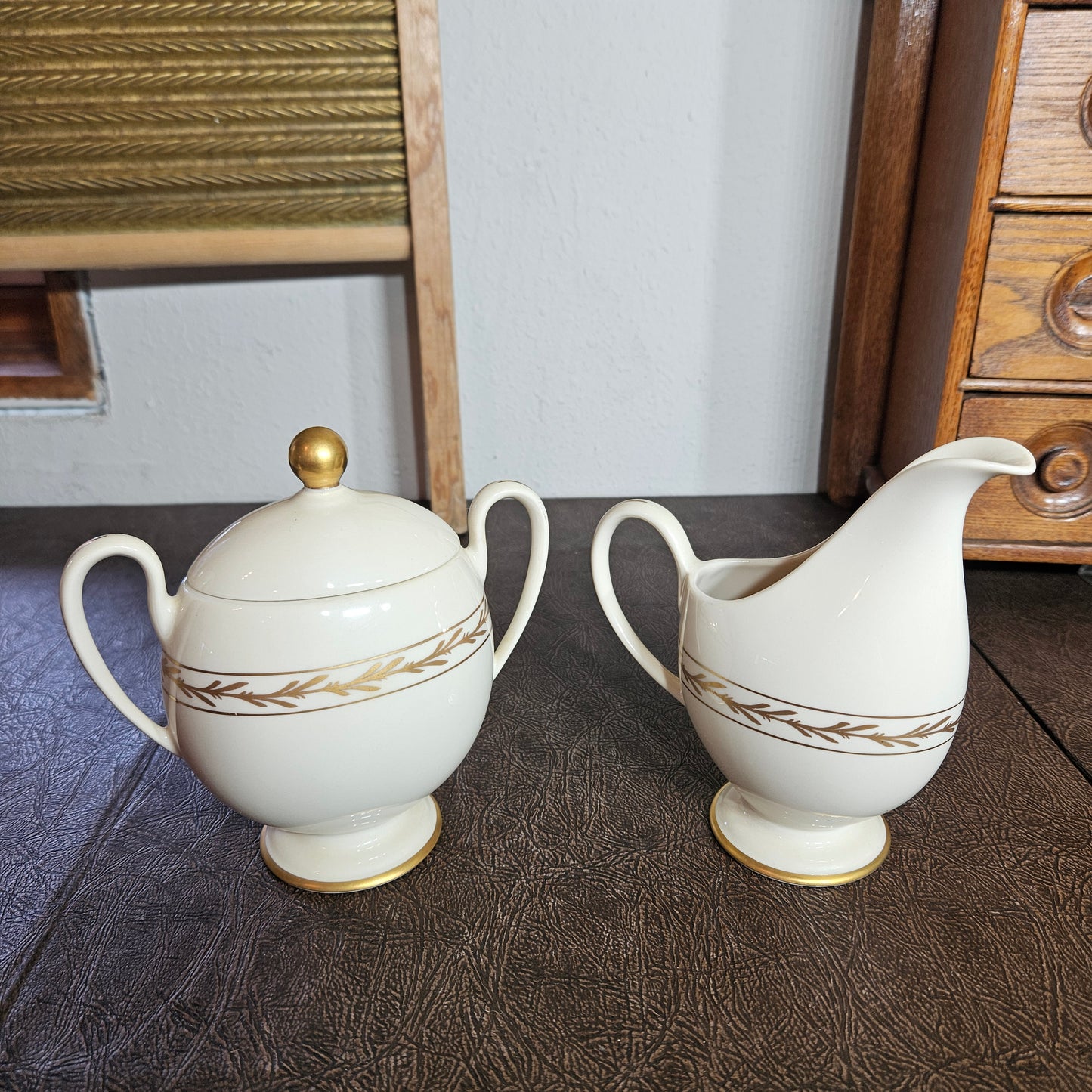 52-Piece Franciscan Beverly China Set with Gold Laurel Trim