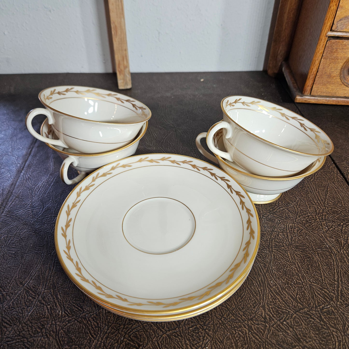 52-Piece Franciscan Beverly China Set with Gold Laurel Trim