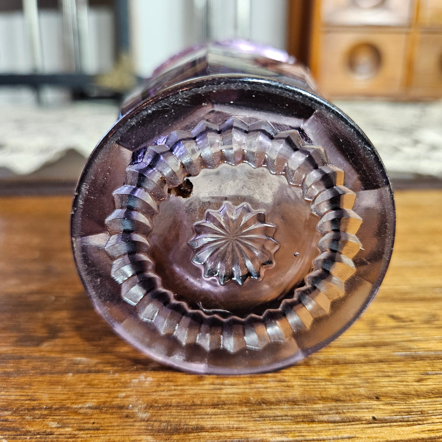 Vintage Amethyst Glass Toothpick Holder