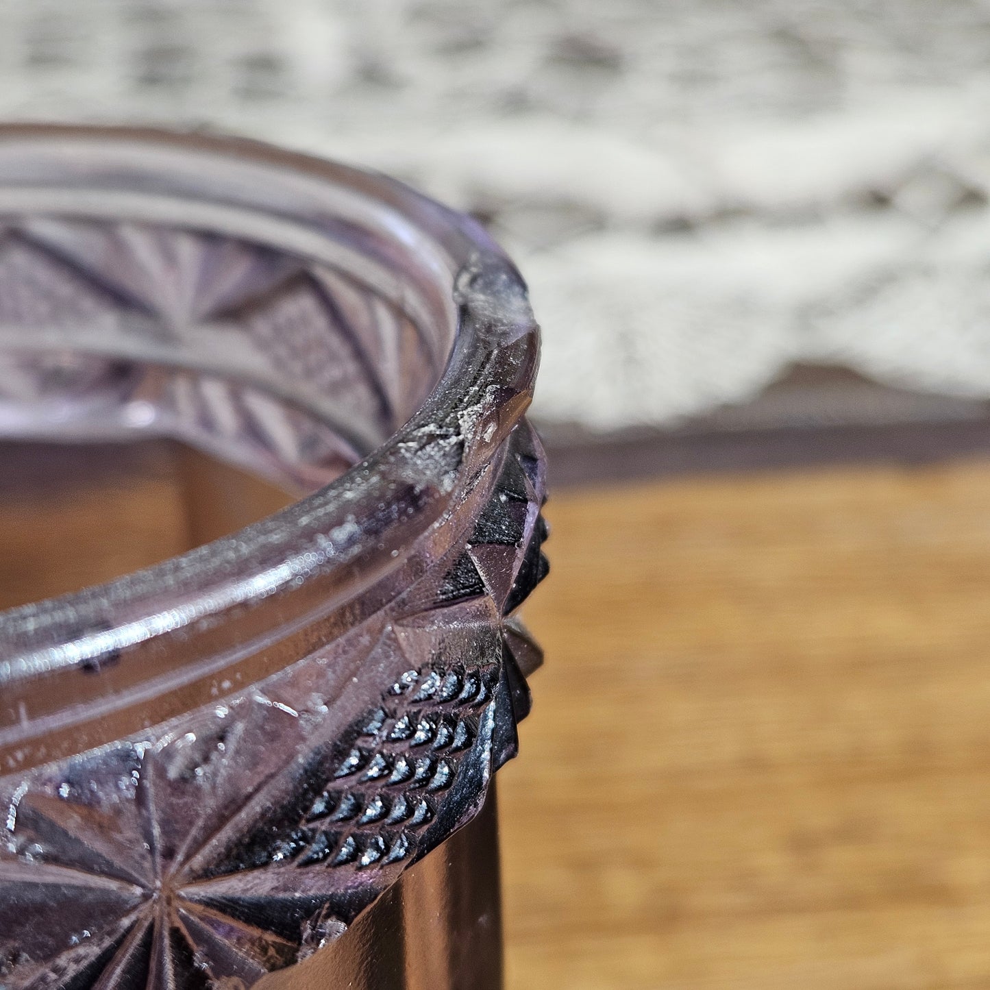 Vintage Amethyst Glass Toothpick Holder