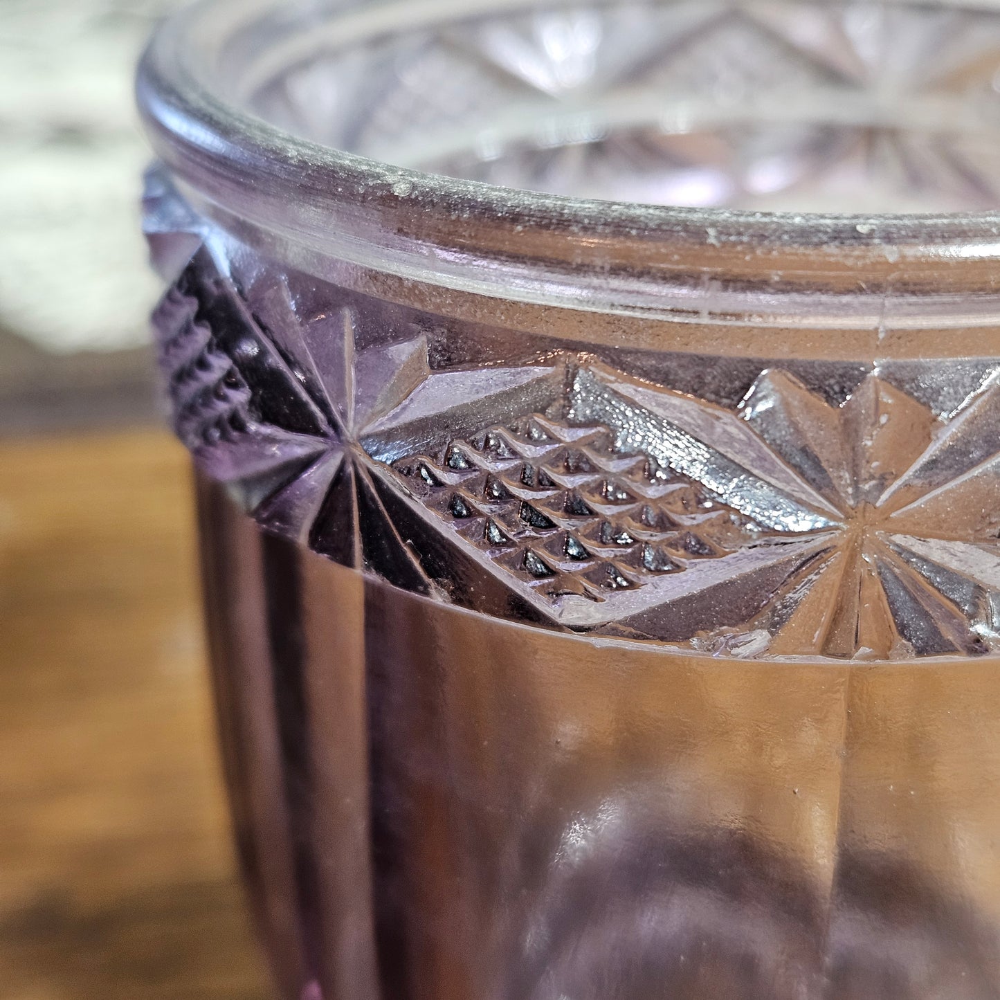 Vintage Amethyst Glass Toothpick Holder