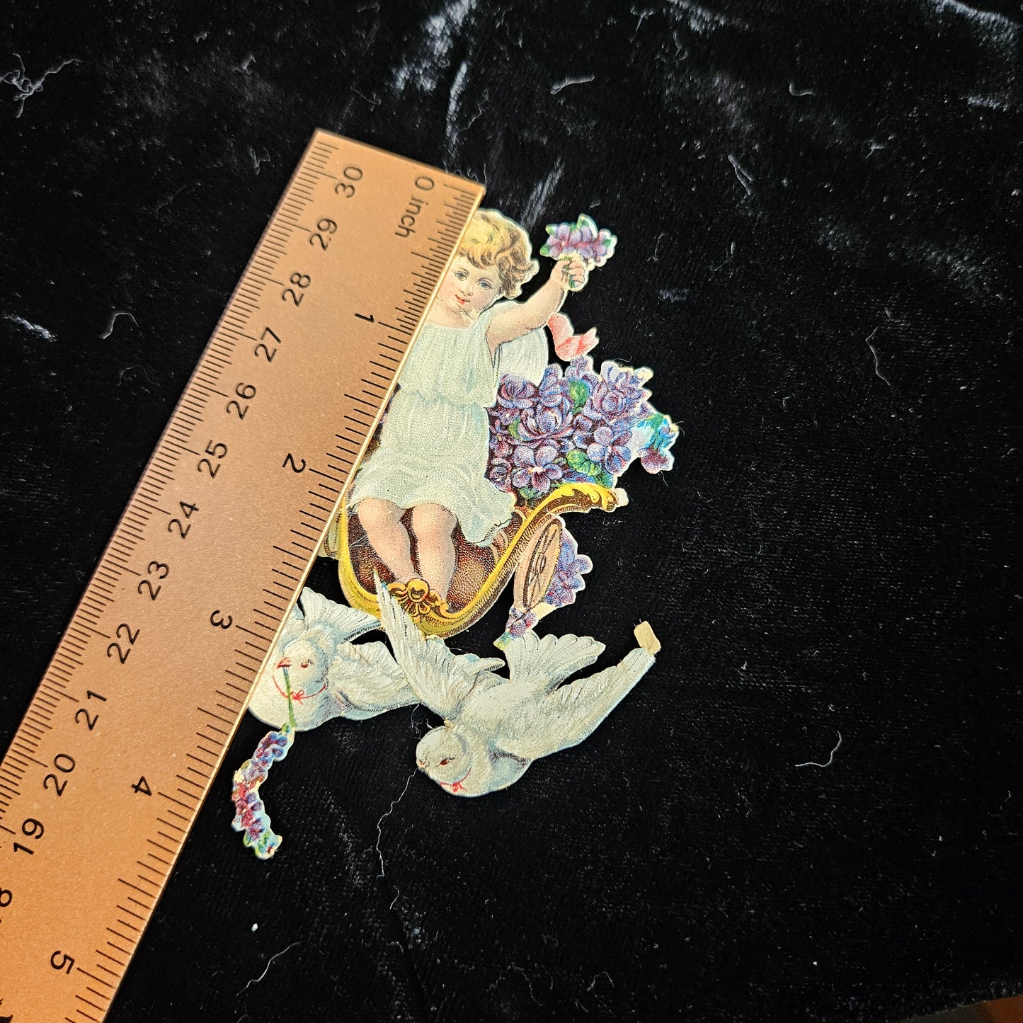 Victorian Cherub Carriage Die Cut Scrap