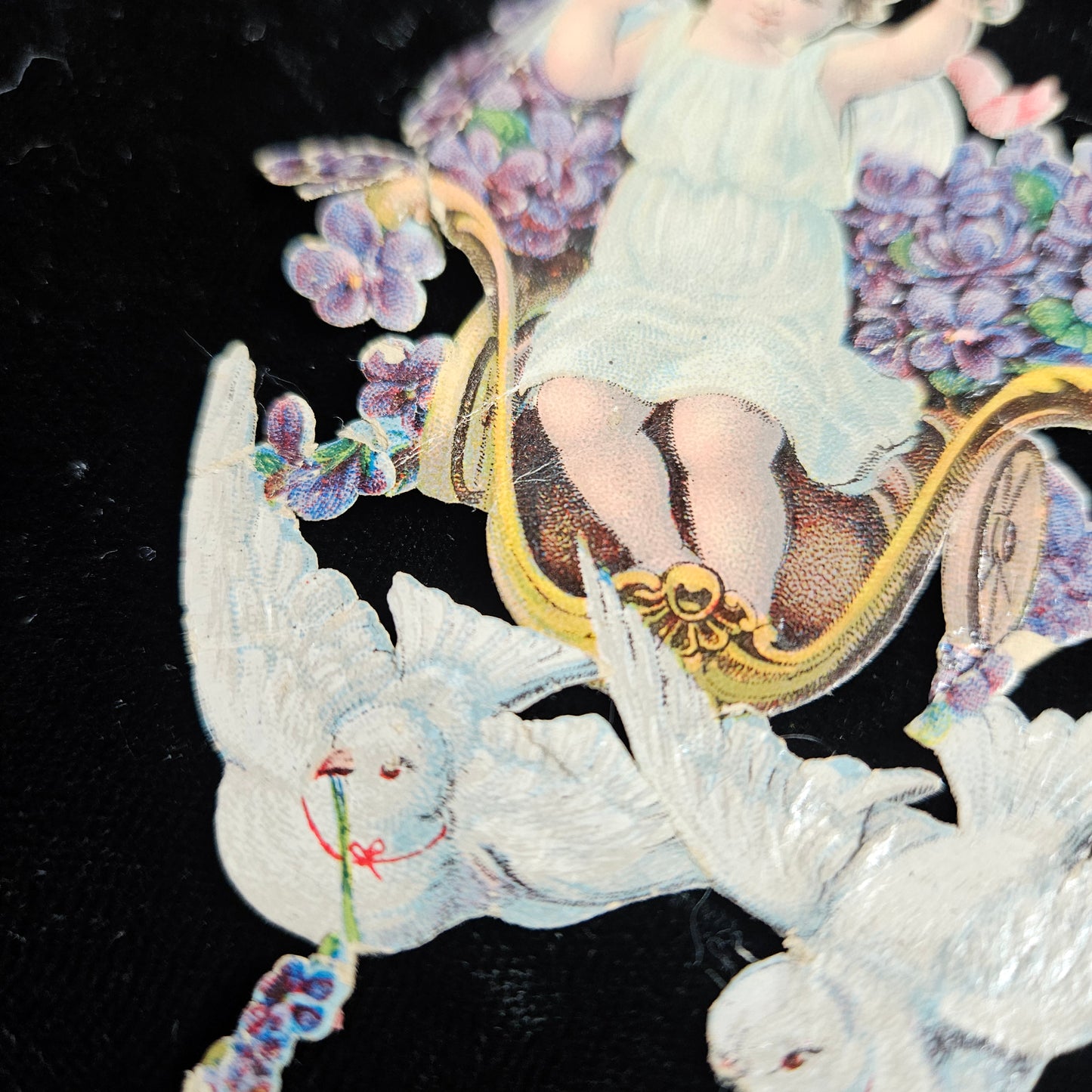 Victorian Cherub Carriage Die Cut Scrap