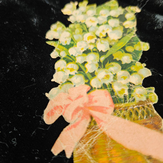 Victorian Lily of the Valley Basket Scrap