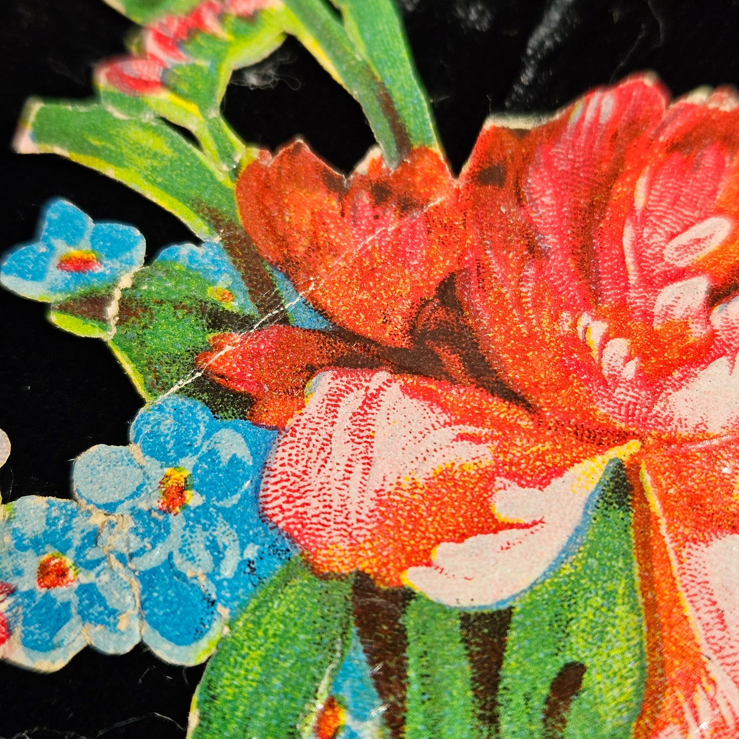 Victorian Floral Basket Die Cut Scrap