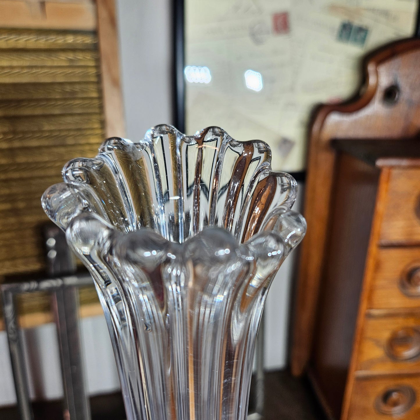 16 Inch Clear Glass Trumpet Vase