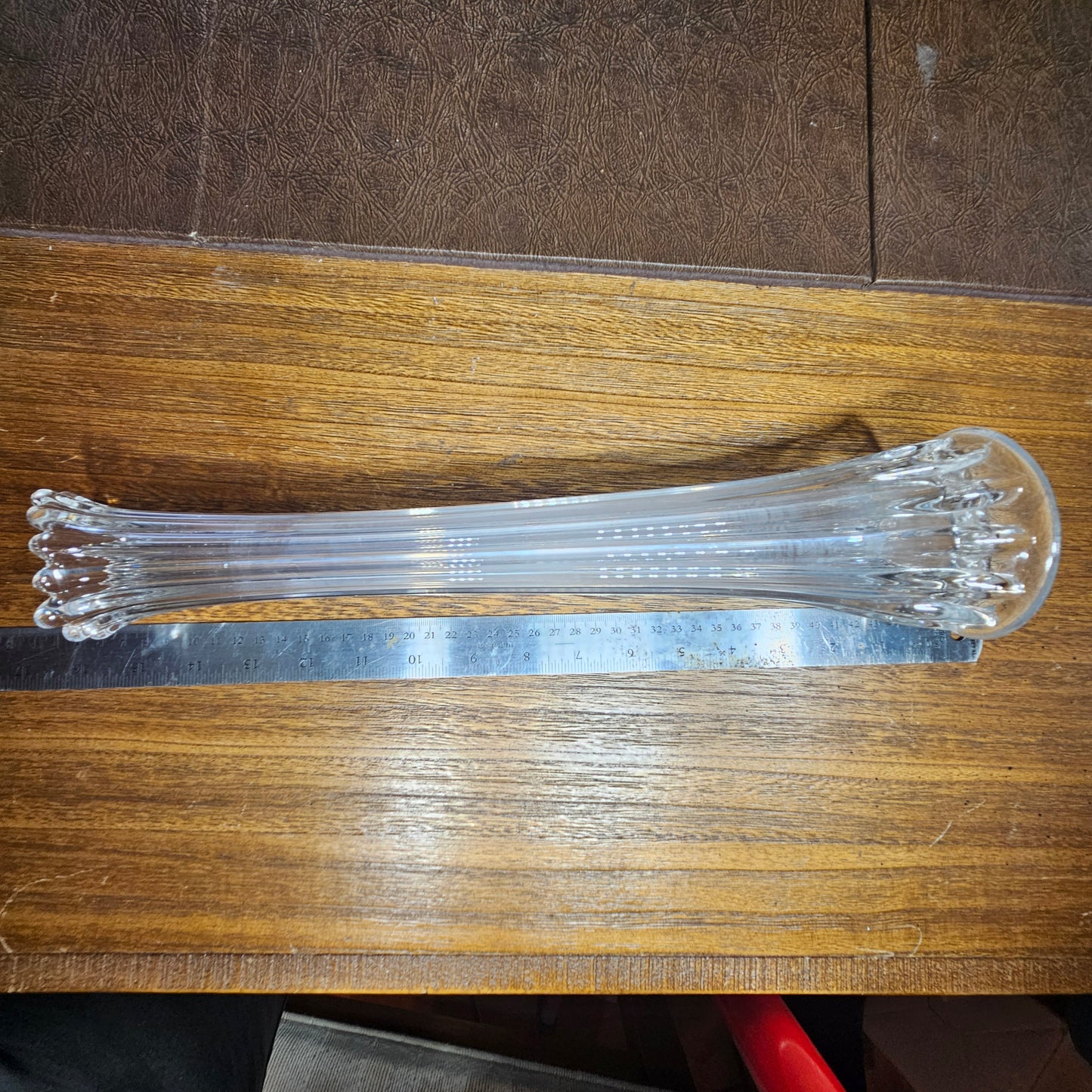 16 Inch Clear Glass Trumpet Vase