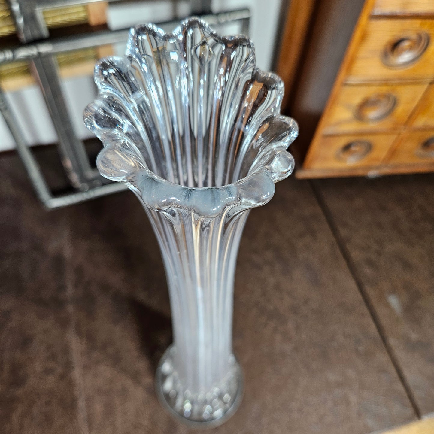 16 Inch Clear Glass Trumpet Vase