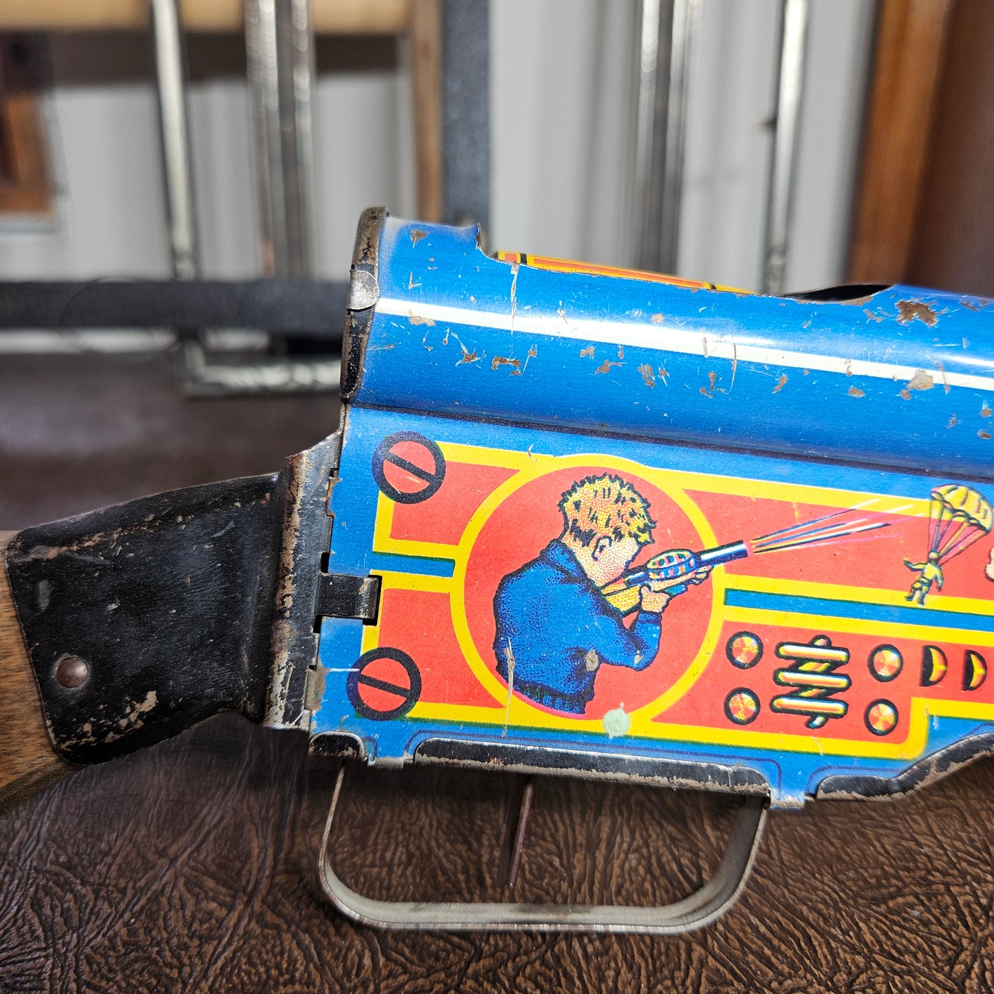 Vintage Louis Marx Home Defense Tin Toy Rifle