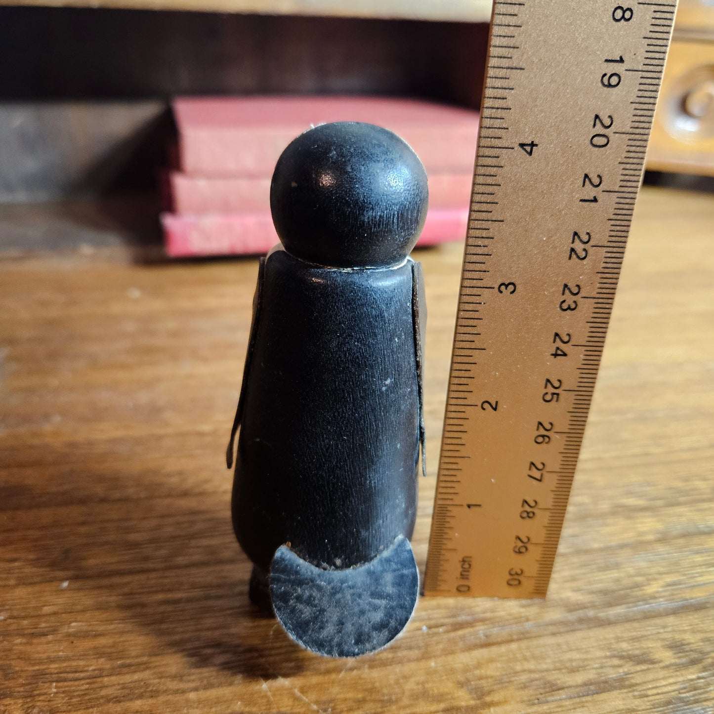 Hand Carved Wooden Penguin Folk Art Figure