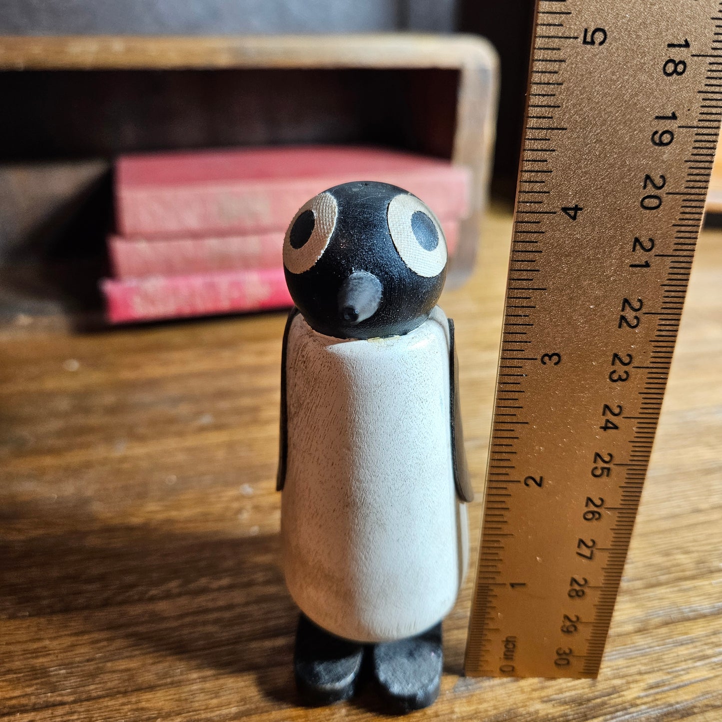 Hand Carved Wooden Penguin Folk Art Figure