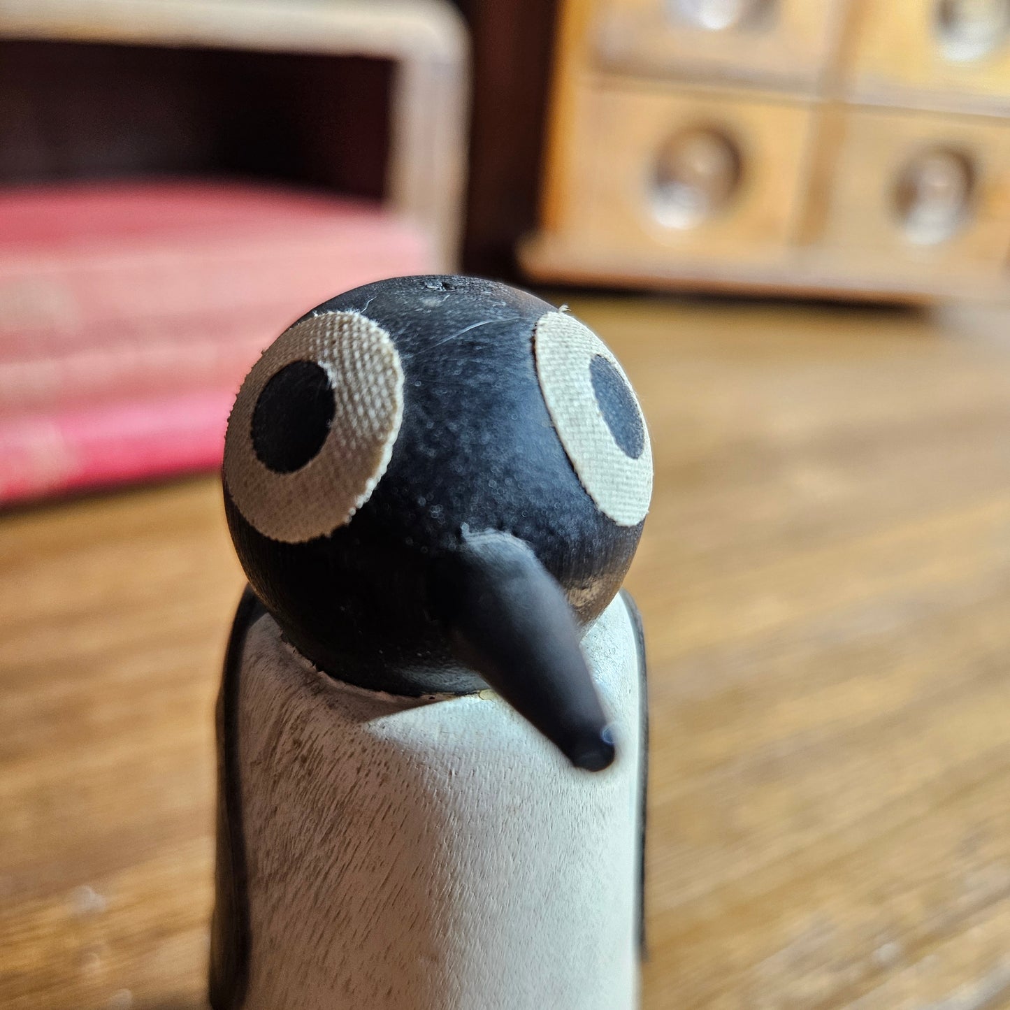 Hand Carved Wooden Penguin Folk Art Figure